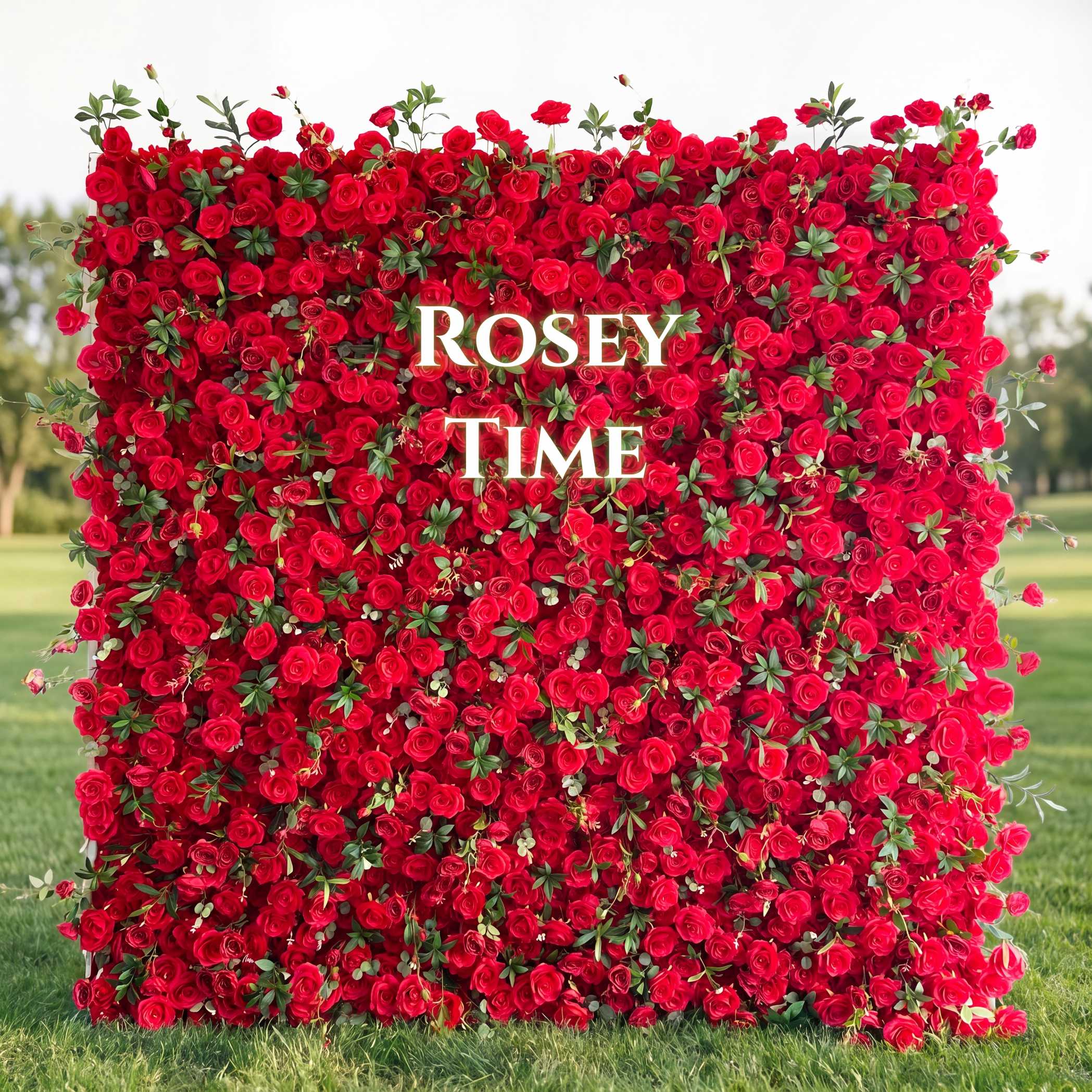 Roseytime 5D Red Flower Wall Roll Up Fabric Back #RTW104