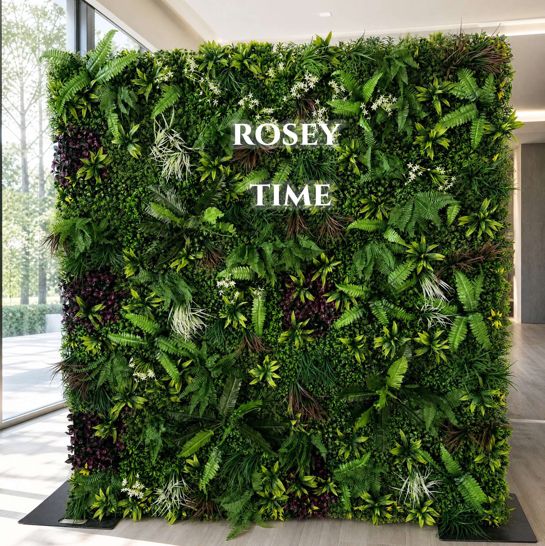 Roseytime 3D Greenery Wall Roll Up Fabric Back #RTW250