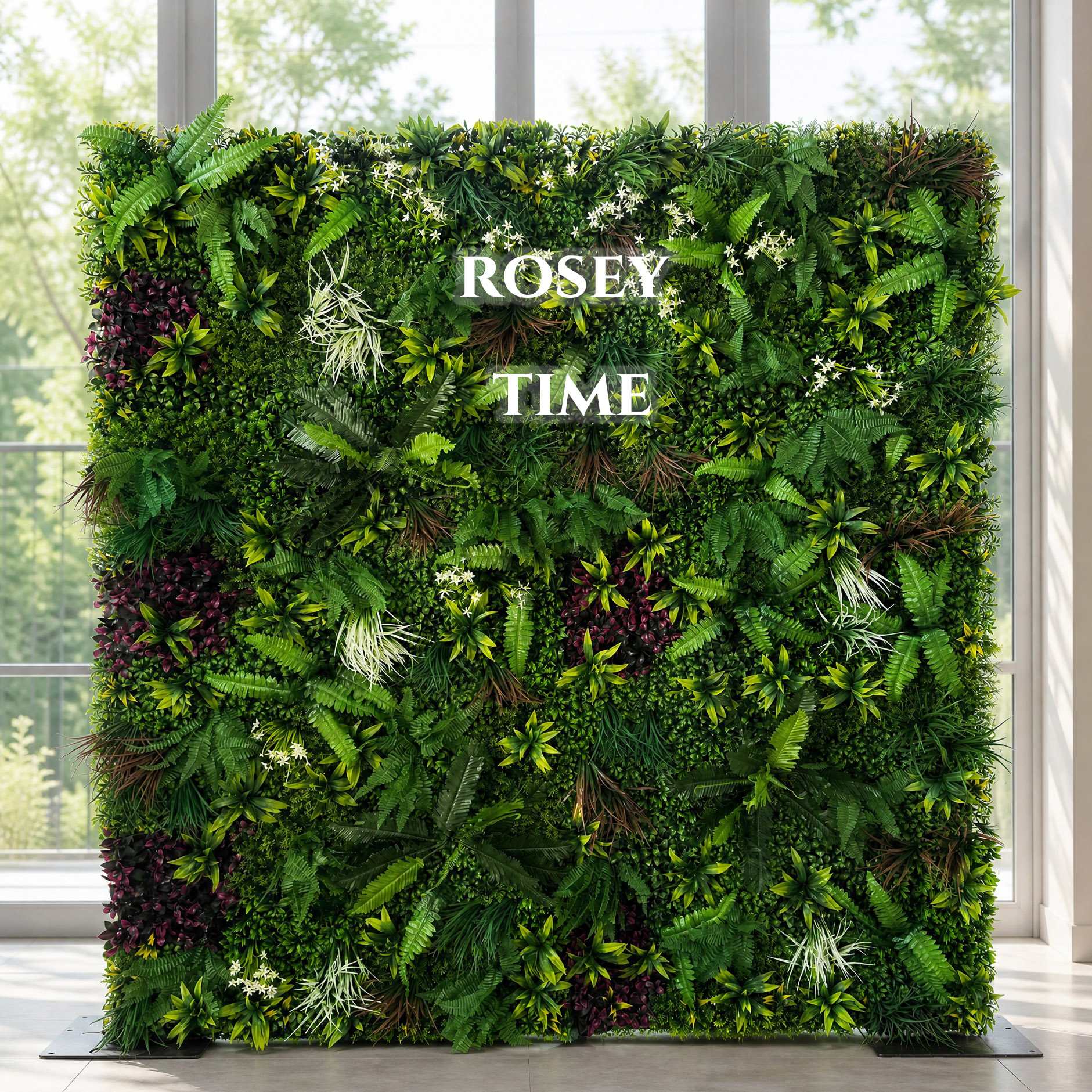 Roseytime 3D Greenery Wall Roll Up Fabric Back #RTW250