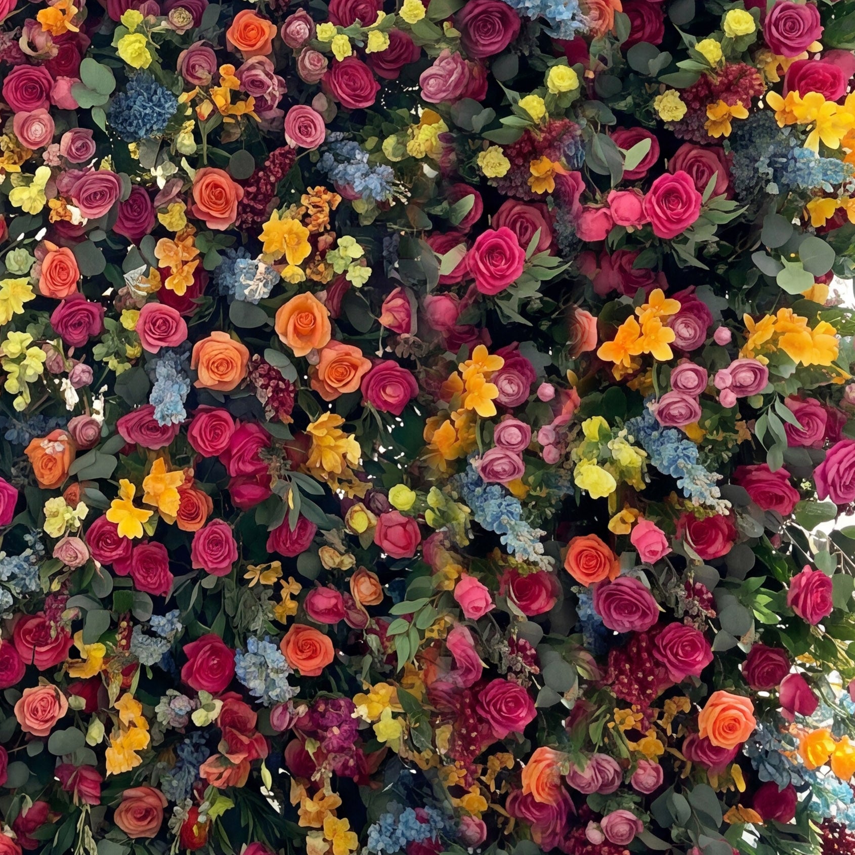 Roseytime 5D Colorful Wild Flower Wall Backdrop Rolling Up Fabric Back#RTW294