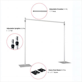 Roseytime Adjustable Frames Heavy Duty Pipe And Drape Stand for Flower Wall Backdrop