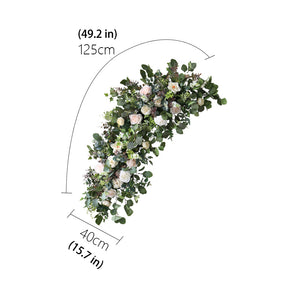 Roseytime Green Arch Flowers Decor Set With Drape For Wedding&Event