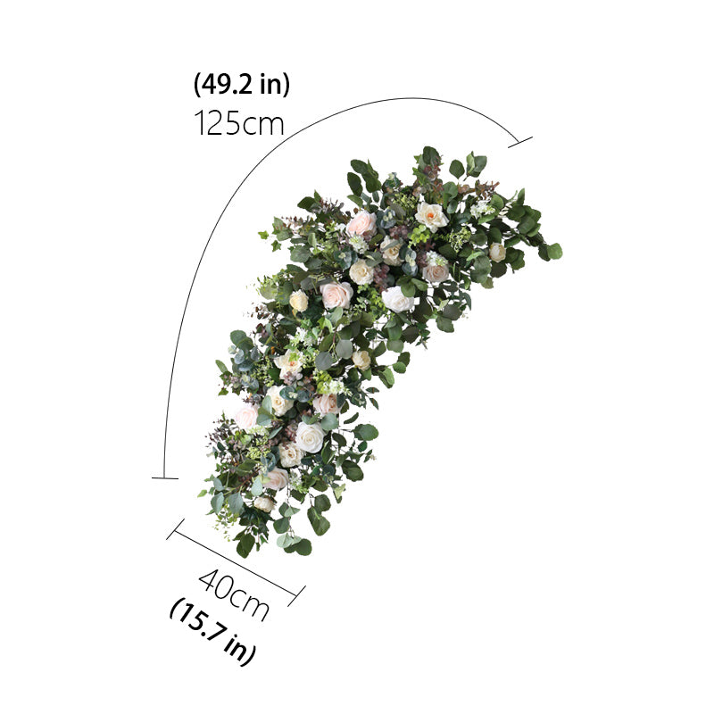 Roseytime Green Arch Flowers Decor Set With Drape For Wedding&Event