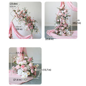 Roseytime Pink Arch Flowers Decor Set For Wedding&Event