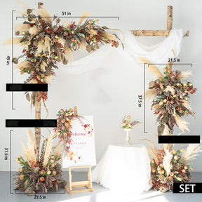 Roseytime Arch Flowers Decor Set With Drape For Wedding&Event