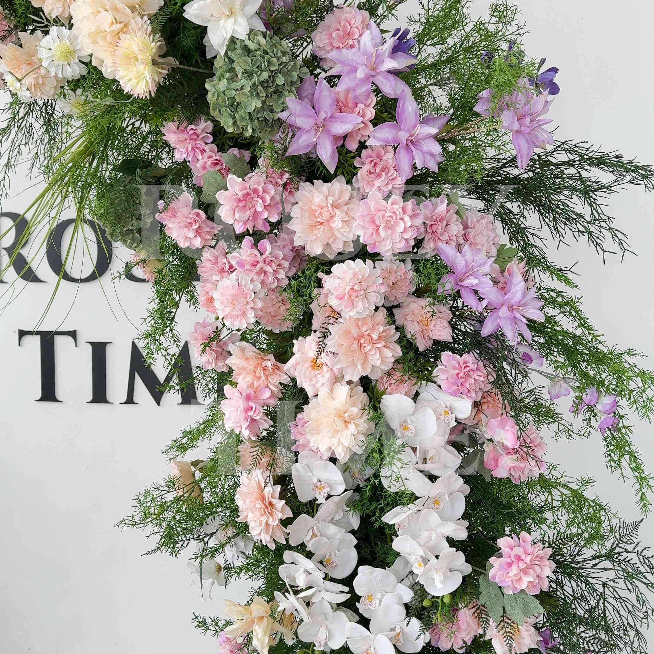 RoseyTime Pink Colorful Flower Arch n-shape Round Arch #RTA119
