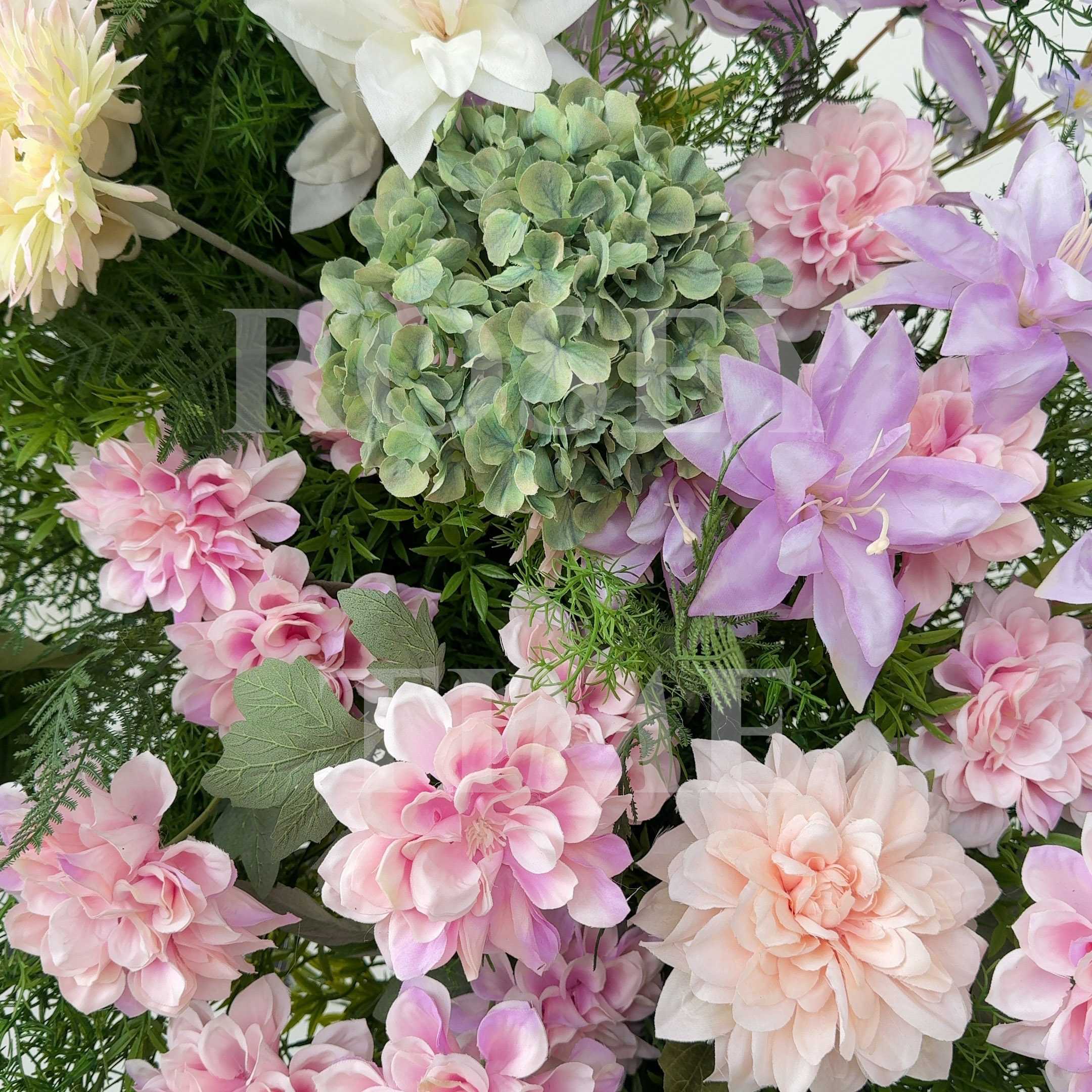 RoseyTime Pink Colorful Flower Arch n-shape Round Arch #RTA119