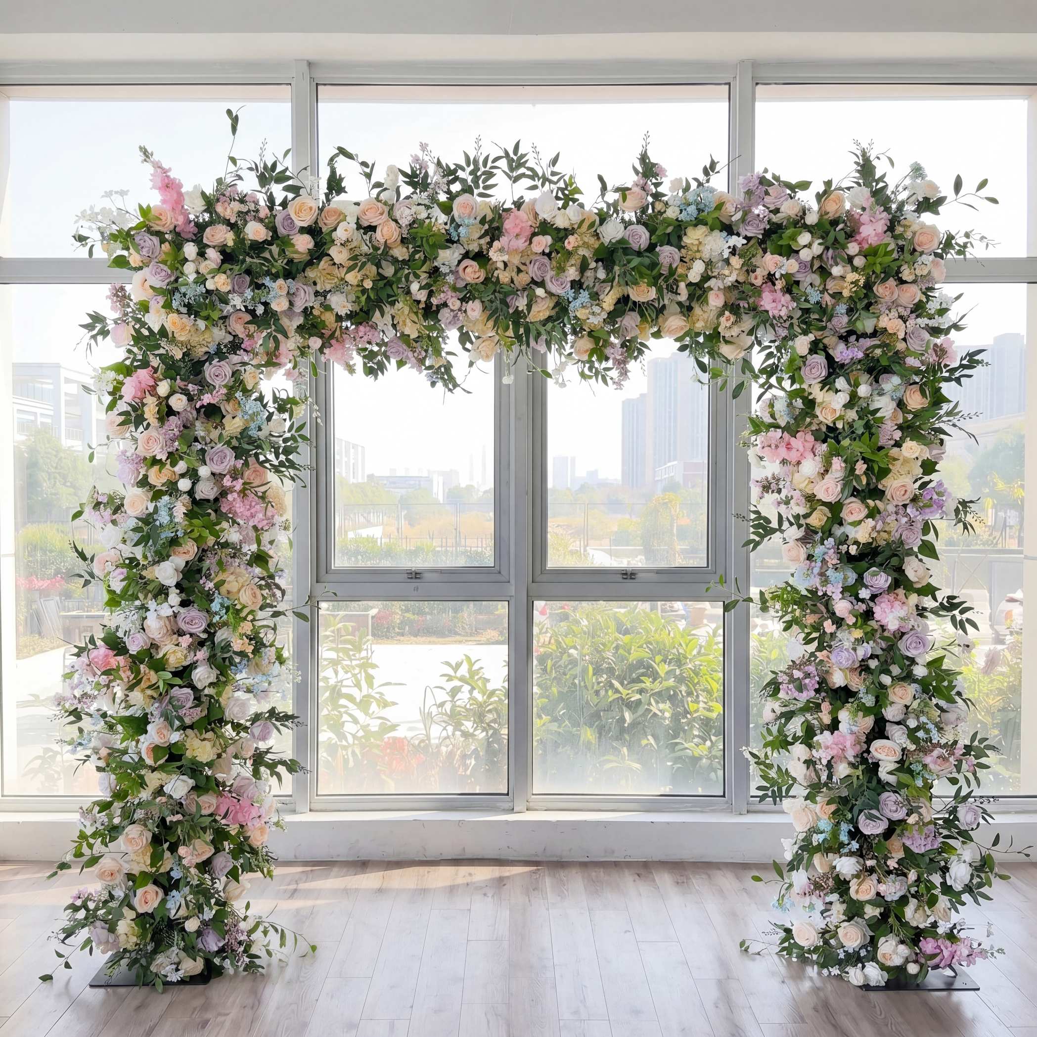 Roseytime Pastel Dreams Square Flower Arch Fabric Back Roll Up #RTA045