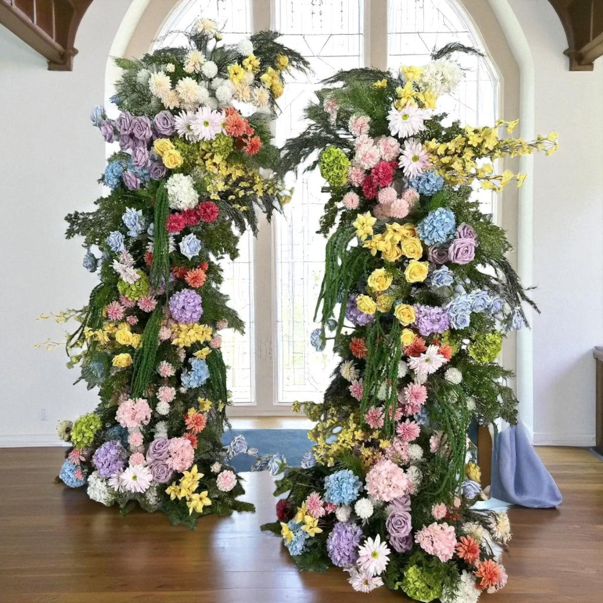 Roseytime Spring Flower Pillars Arch with Frame #RTP103