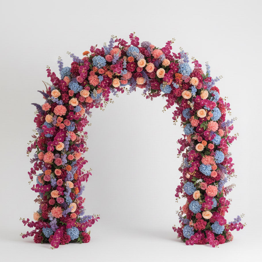RoseyTime 2026 Luxury Enchanted Garden Hydrangea Flower Arch n-shape Round Arch #RTA374