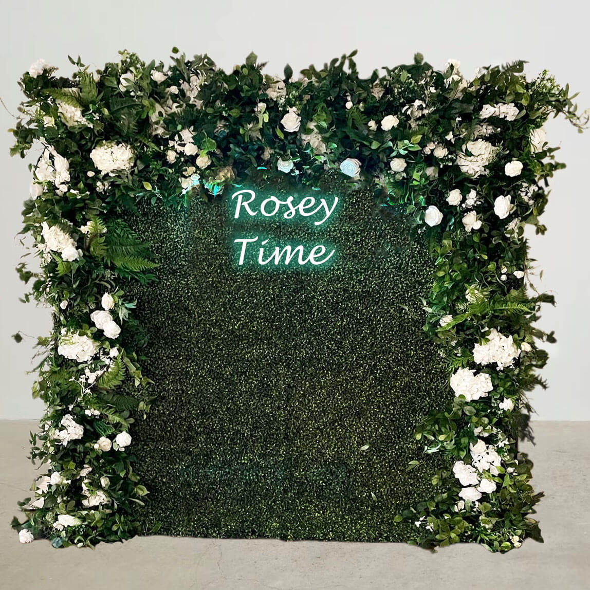 Roseytime Wedding Grass Flower Wall Roll Up Fabric Back Greenery Backdrop #RTW134