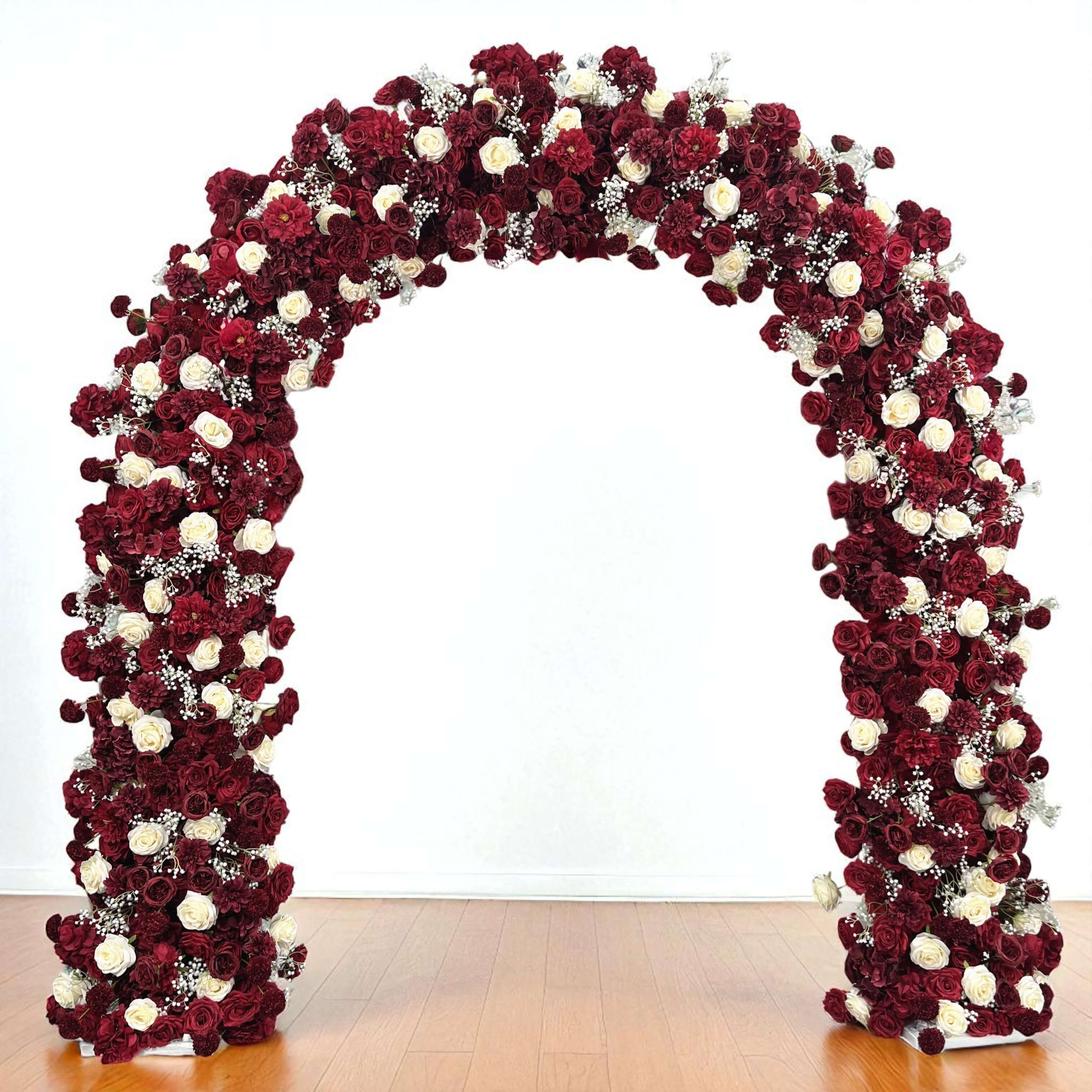 B1-SALE: Dark Red Flower Arch n-shape Round Arch #RTA129