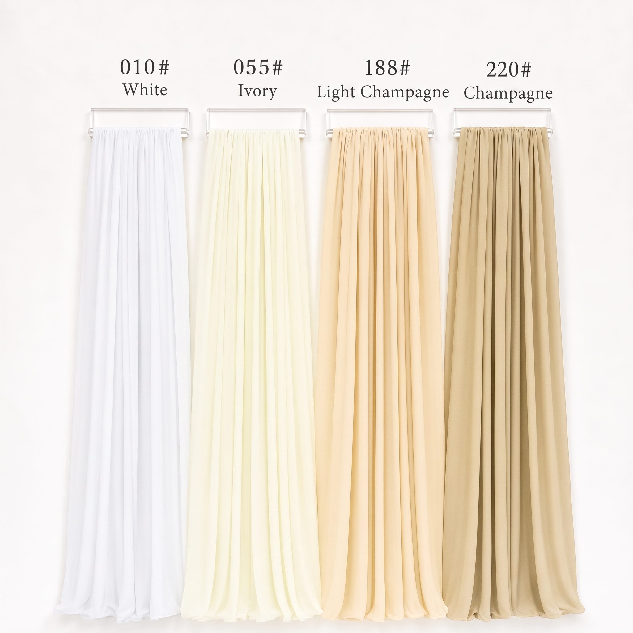RoseyTime White/Champagne Wavy Wedding Backdrop Wave Arch Drapes Set 16pc