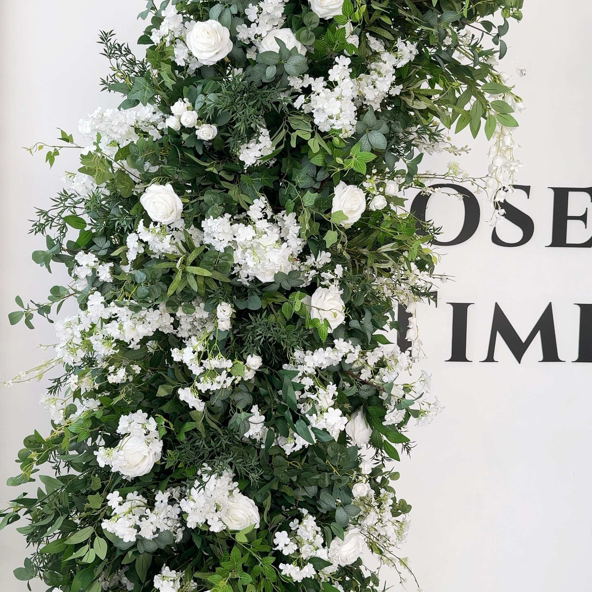Roseytime White&Green Flower Pillars Arch with Frame #RTP105