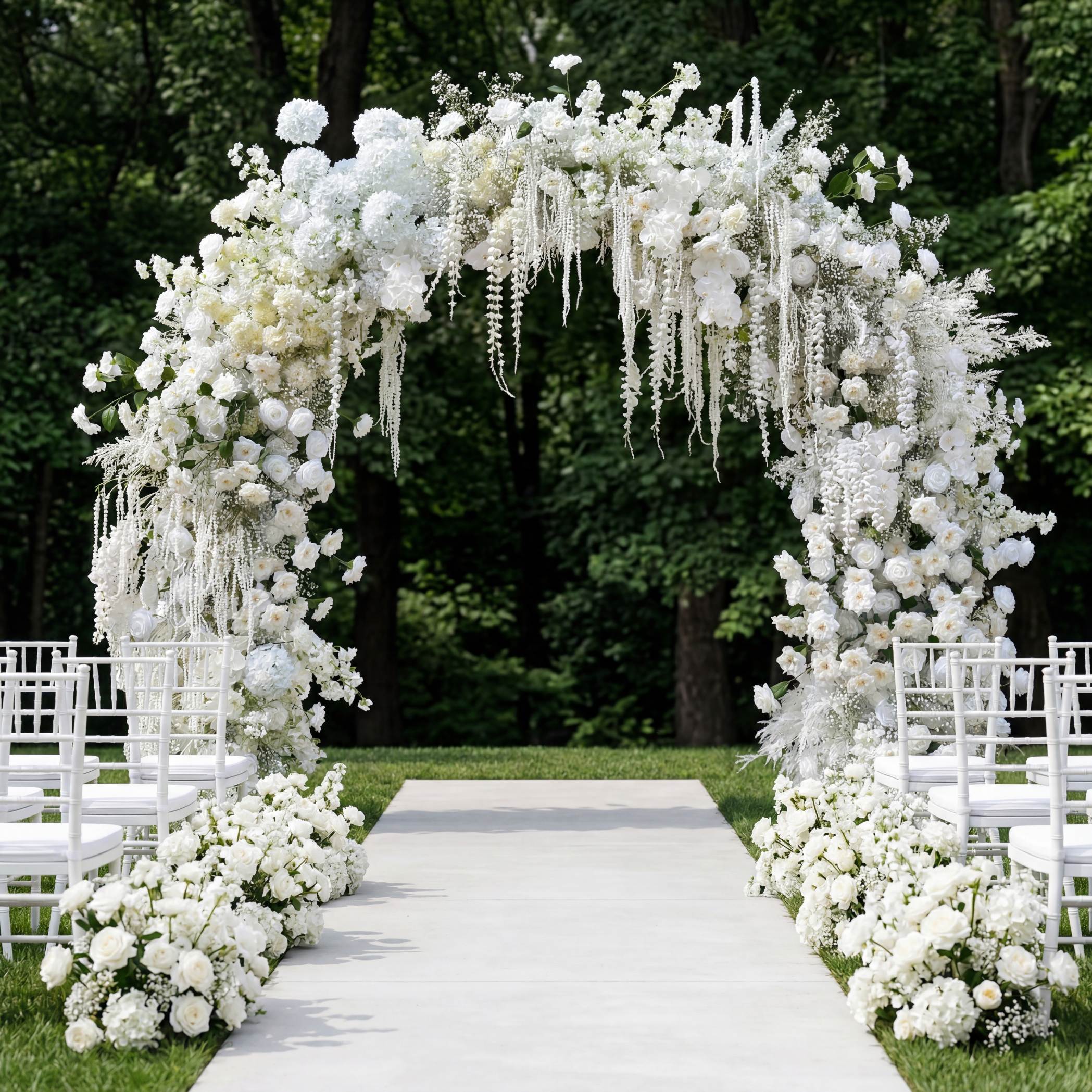 RoseyTime Wedding Seraphae White&Cream Flower Round Arch #RTA075