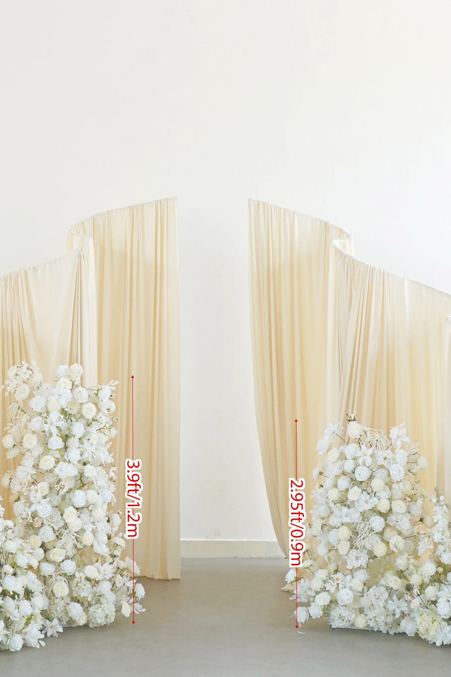 Roseytime Ivory White Flower Pillars Arch with Frame #RTP162