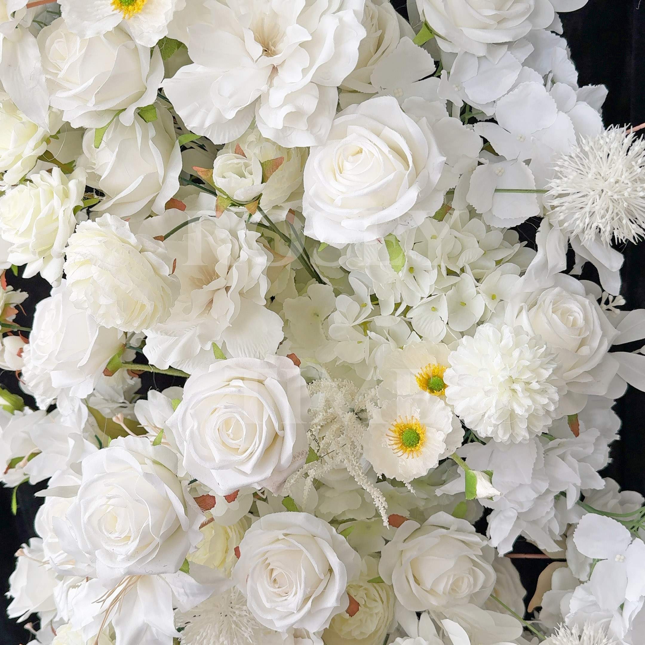 Roseytime White Flower Pillars Arch with Frame #RTP087