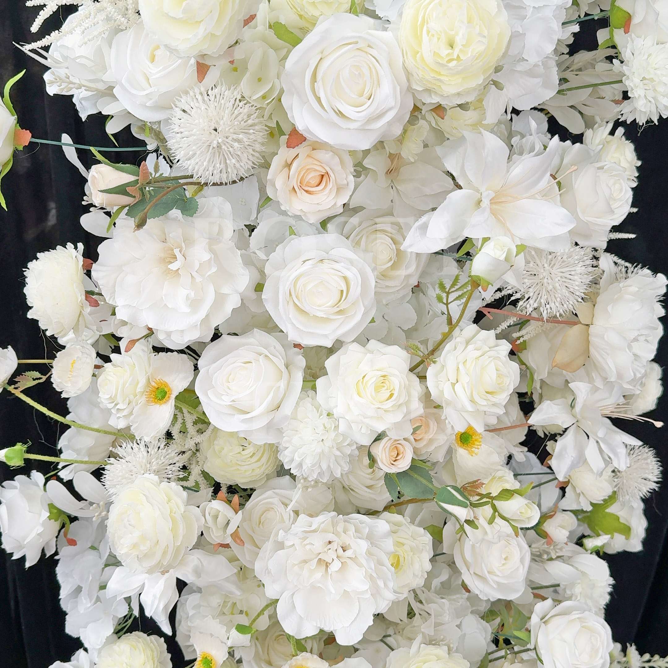 Roseytime White Flower Pillars Arch with Frame #RTP087