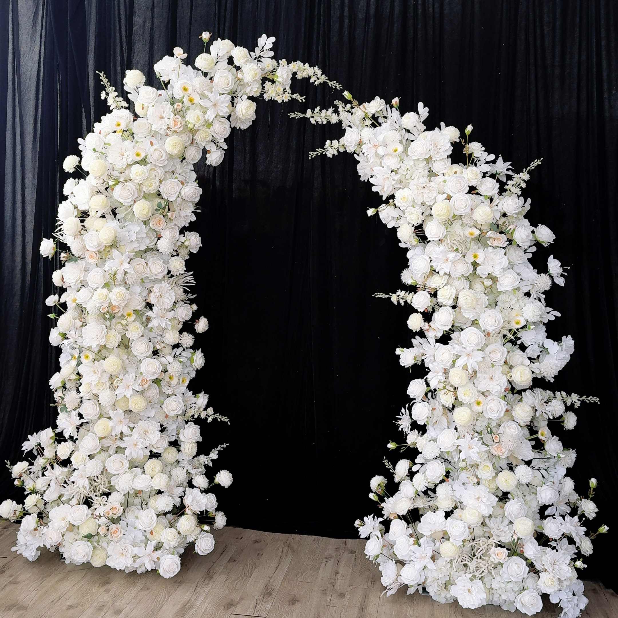 Roseytime White Flower Pillars Arch with Frame #RTP087