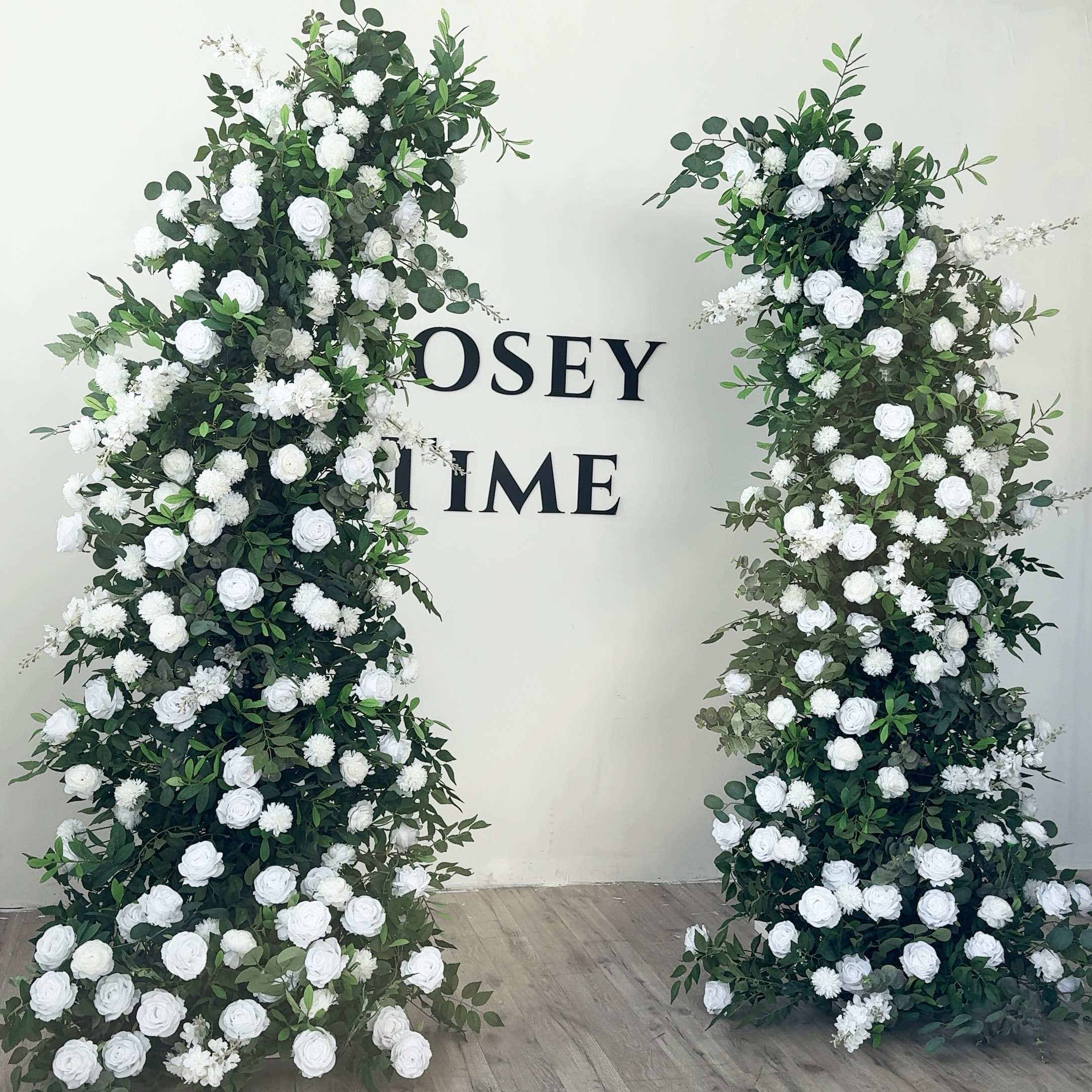 💥BF-Sale: Wedding White Green Flower Pillars with Frame #RTP057