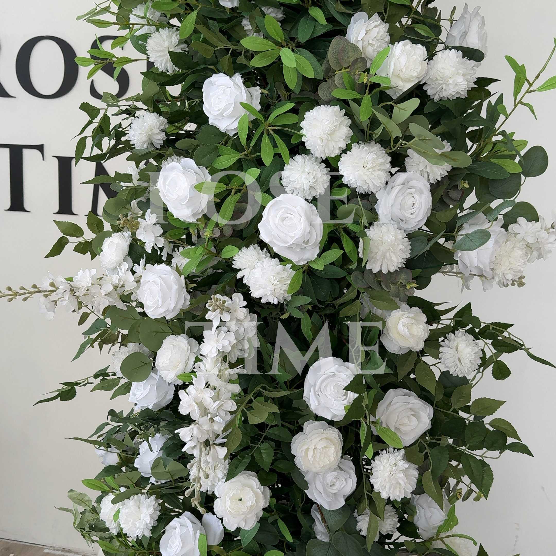 Roseytime Wedding White Green Flower Pillars with Frame #RTP057