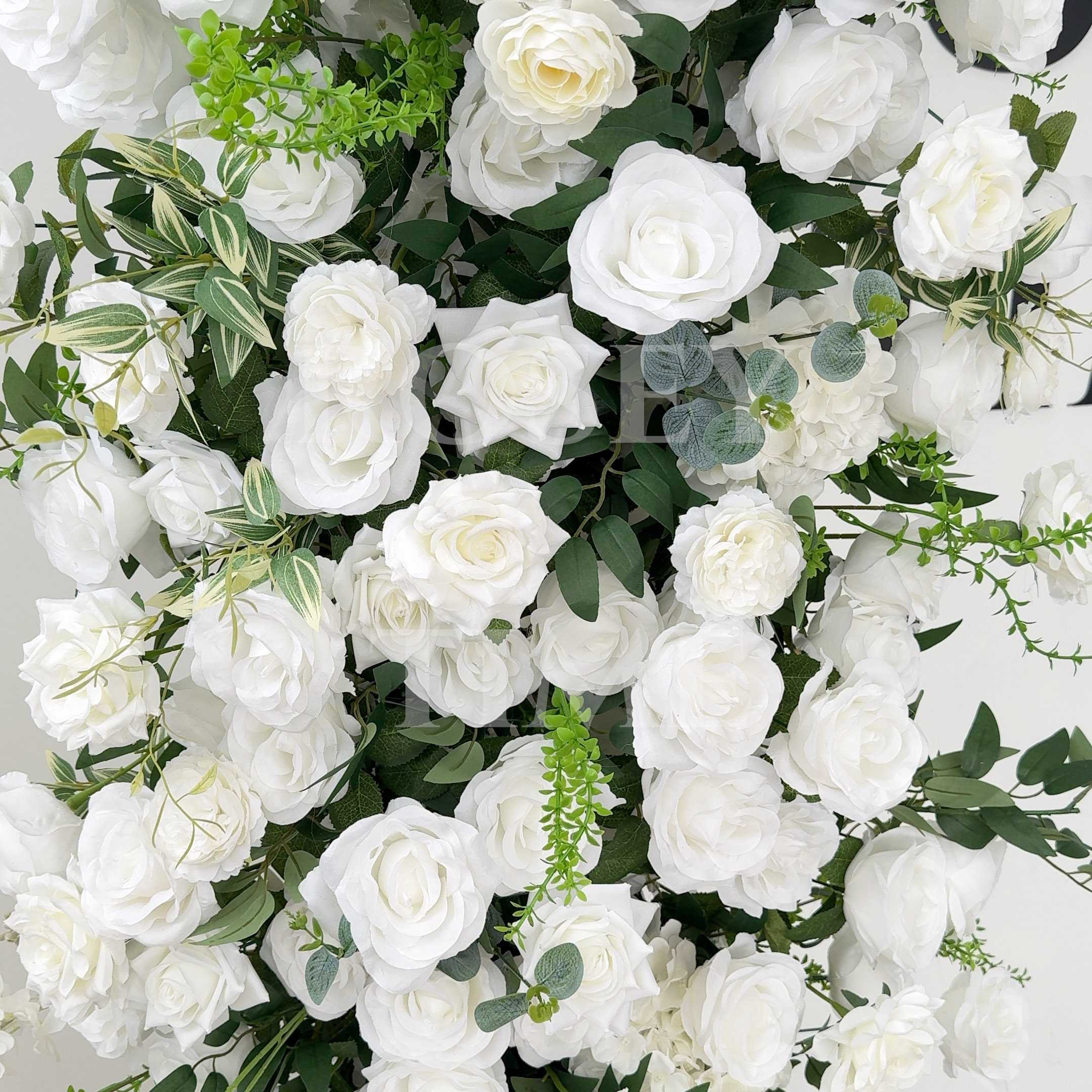 RoseyTime White&Green Flower Arch n-shape Round Arch #RTA110