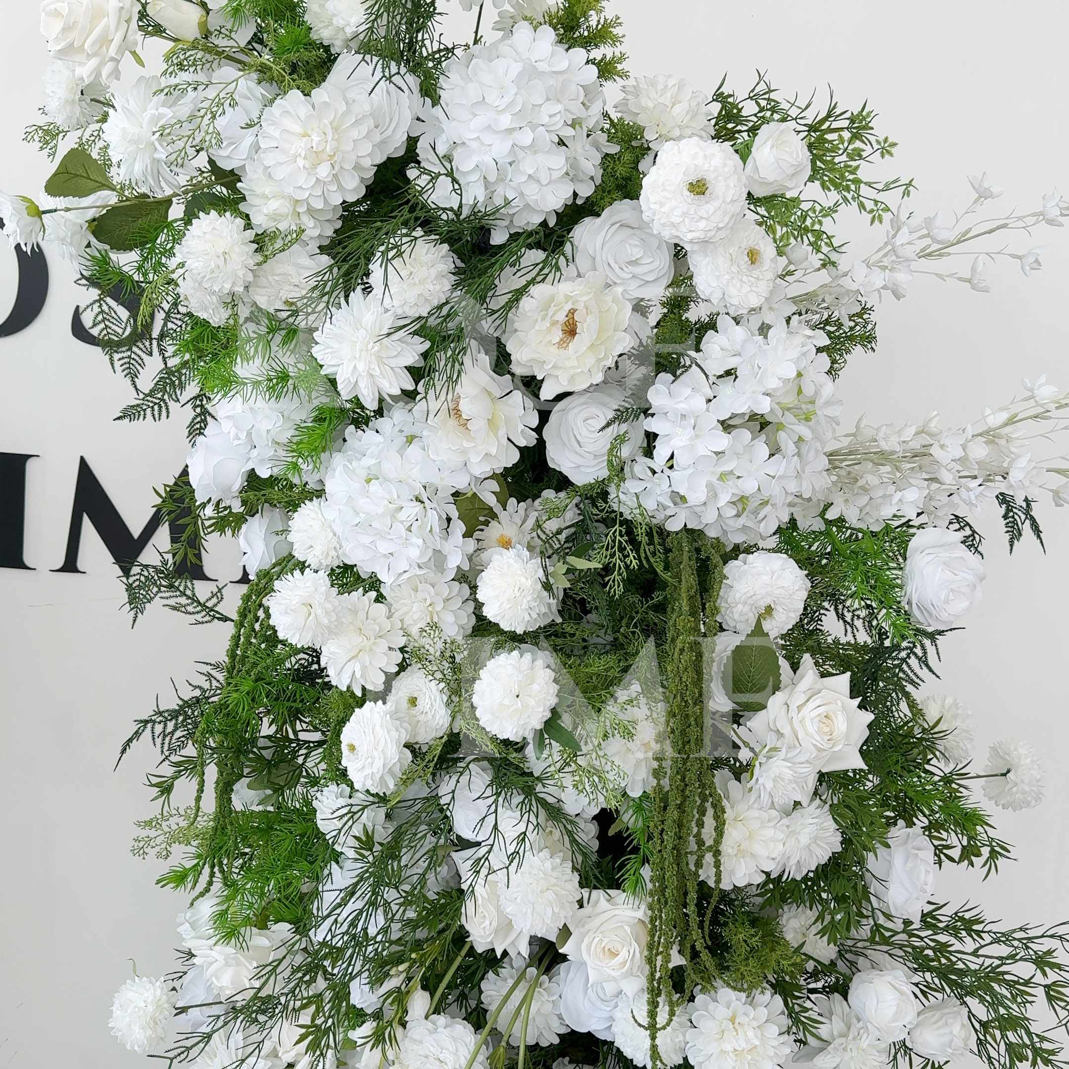 Roseytime White&Green Flower Pillars Arch with Frame #RTP101