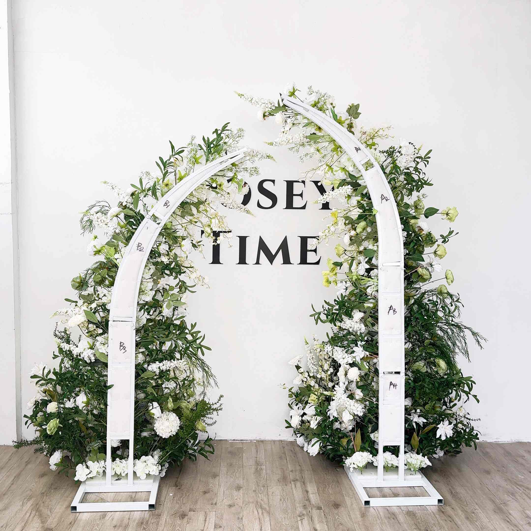 RoseyTime Green Flower Pillars Arch with Frame #RTP034