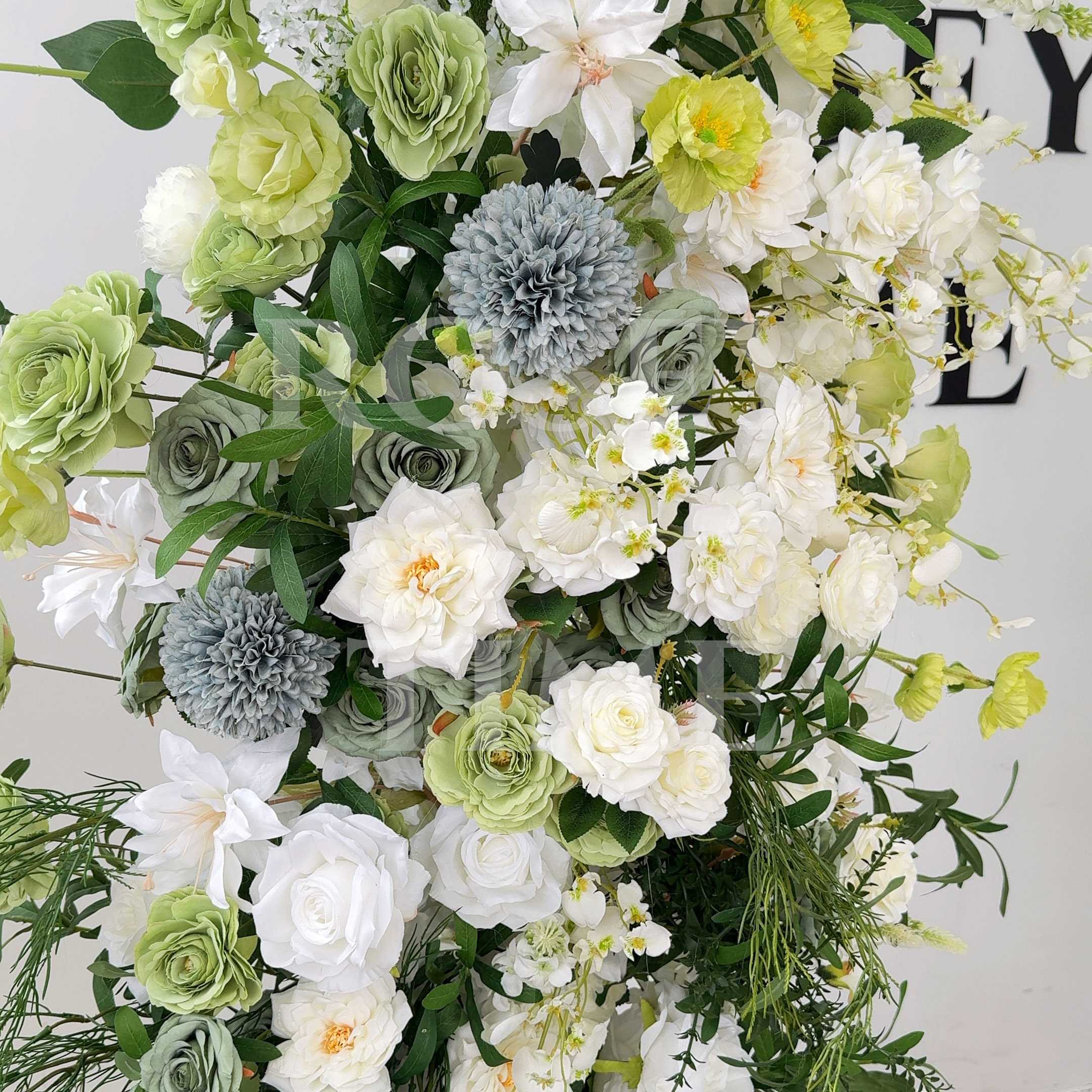 RoseyTime Green Flower Pillars Arch with Frame #RTP034