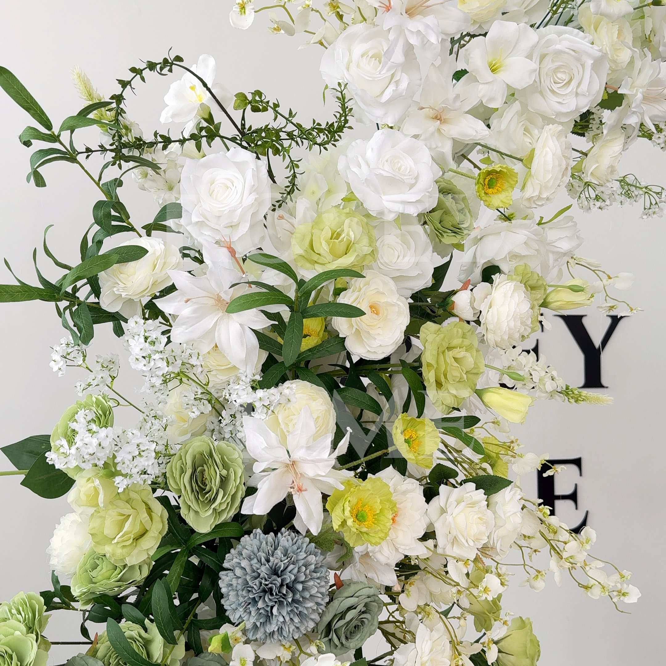 RoseyTime Green Flower Pillars Arch with Frame #RTP034