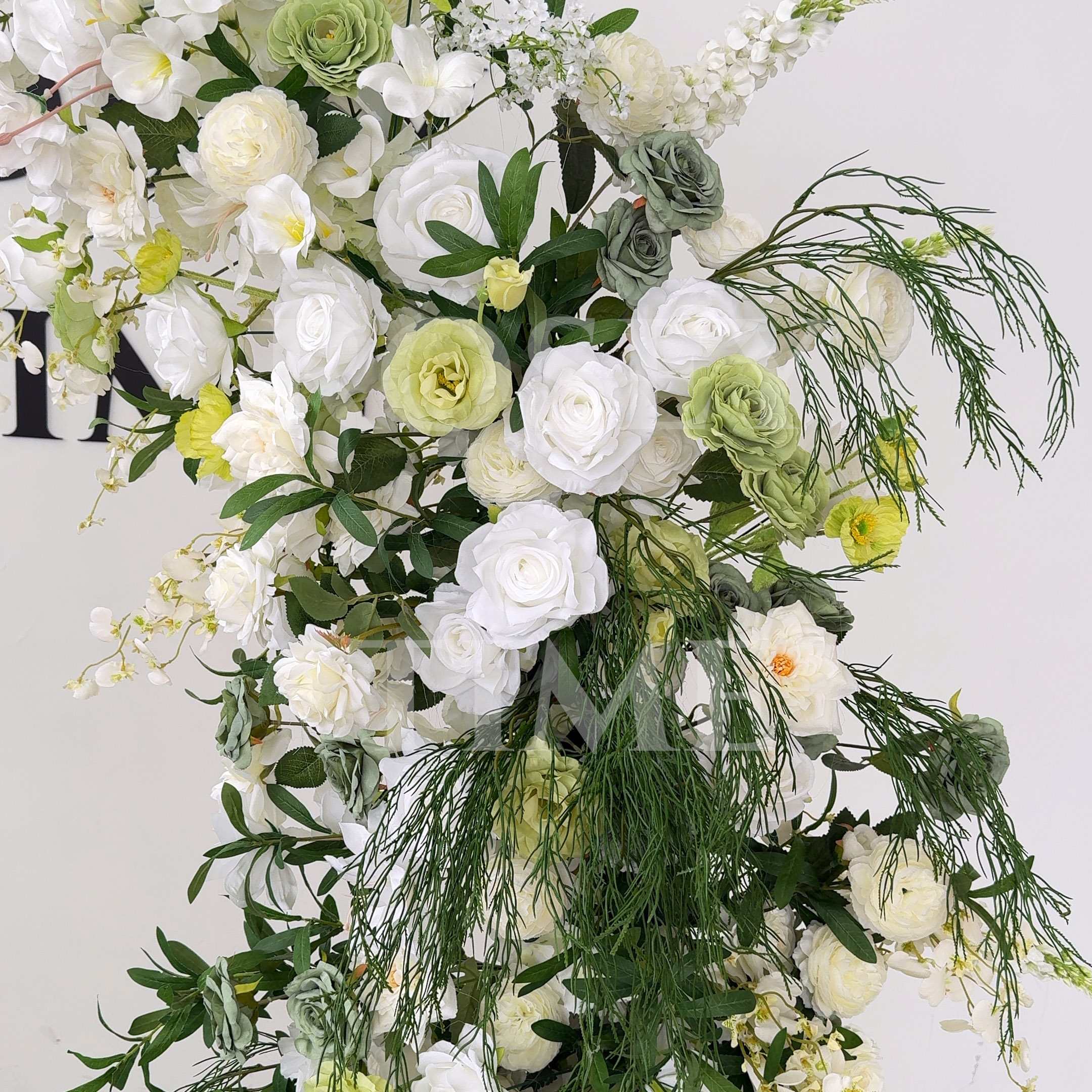 RoseyTime Green Flower Pillars Arch with Frame #RTP034