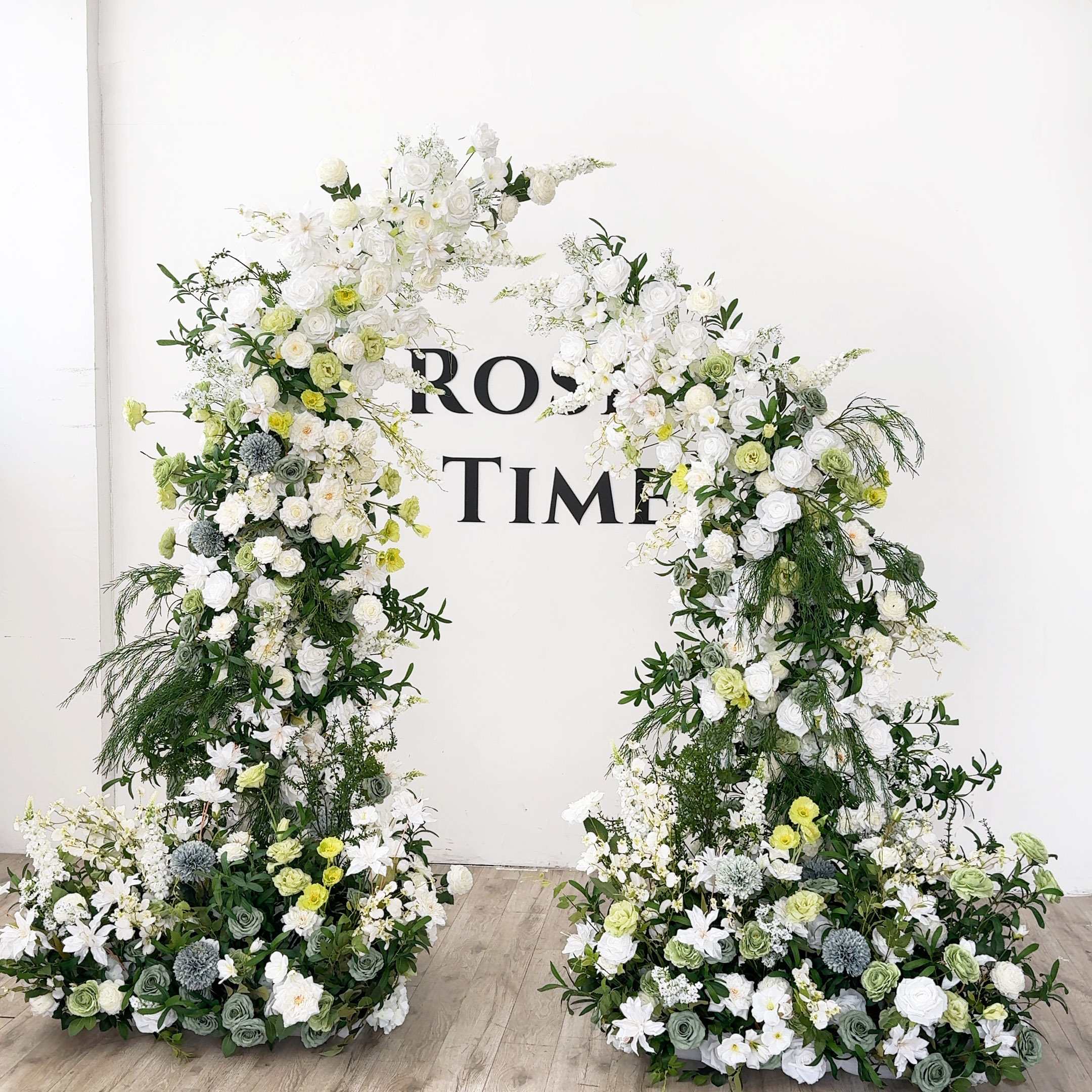 RoseyTime Green Flower Pillars Arch with Frame #RTP034