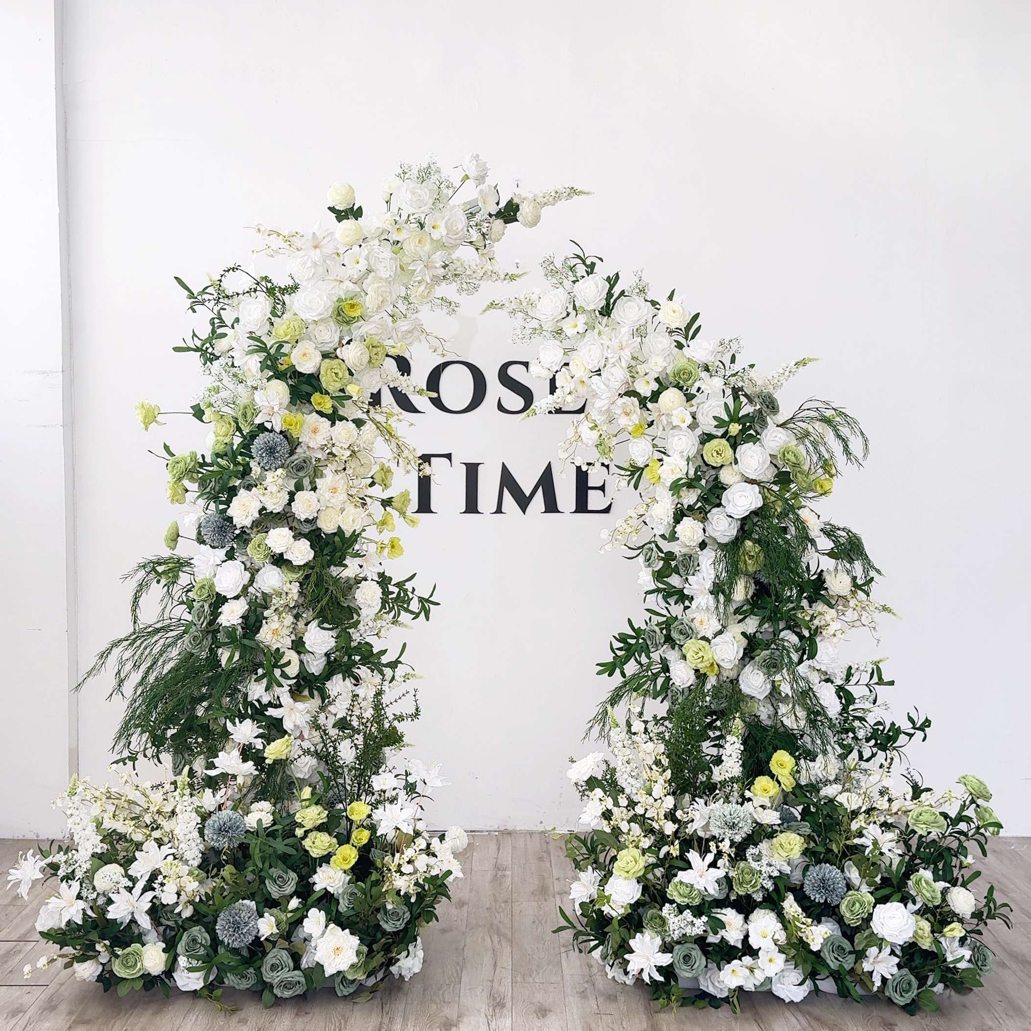 RoseyTime Green Flower Pillars Arch with Frame #RTP034
