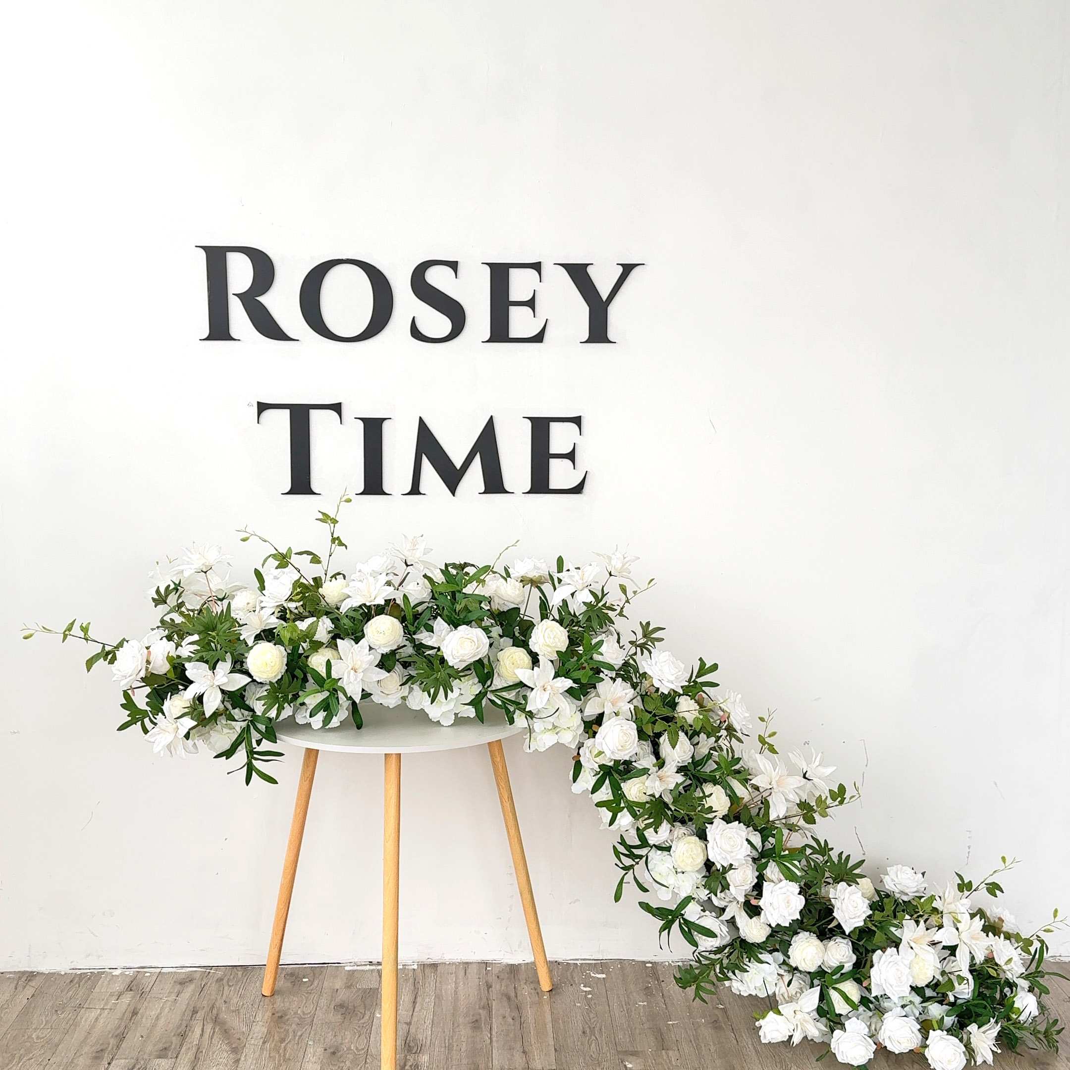 Roseytime White Green Flower Runner Table Flower Decor#RTR016