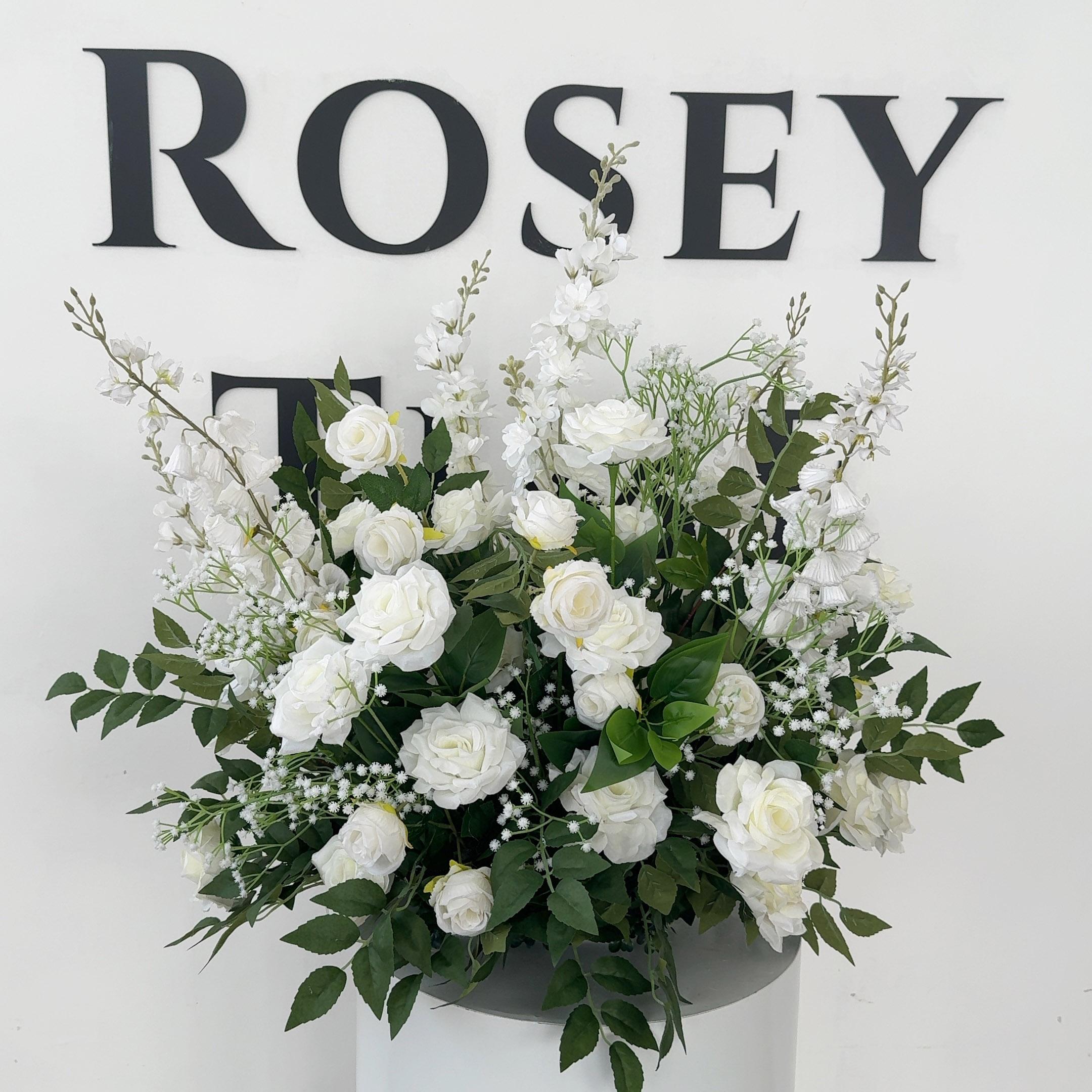 Roseytime Bianca Verde Floor Flower Wedding Aisle Arrangement #RTF012