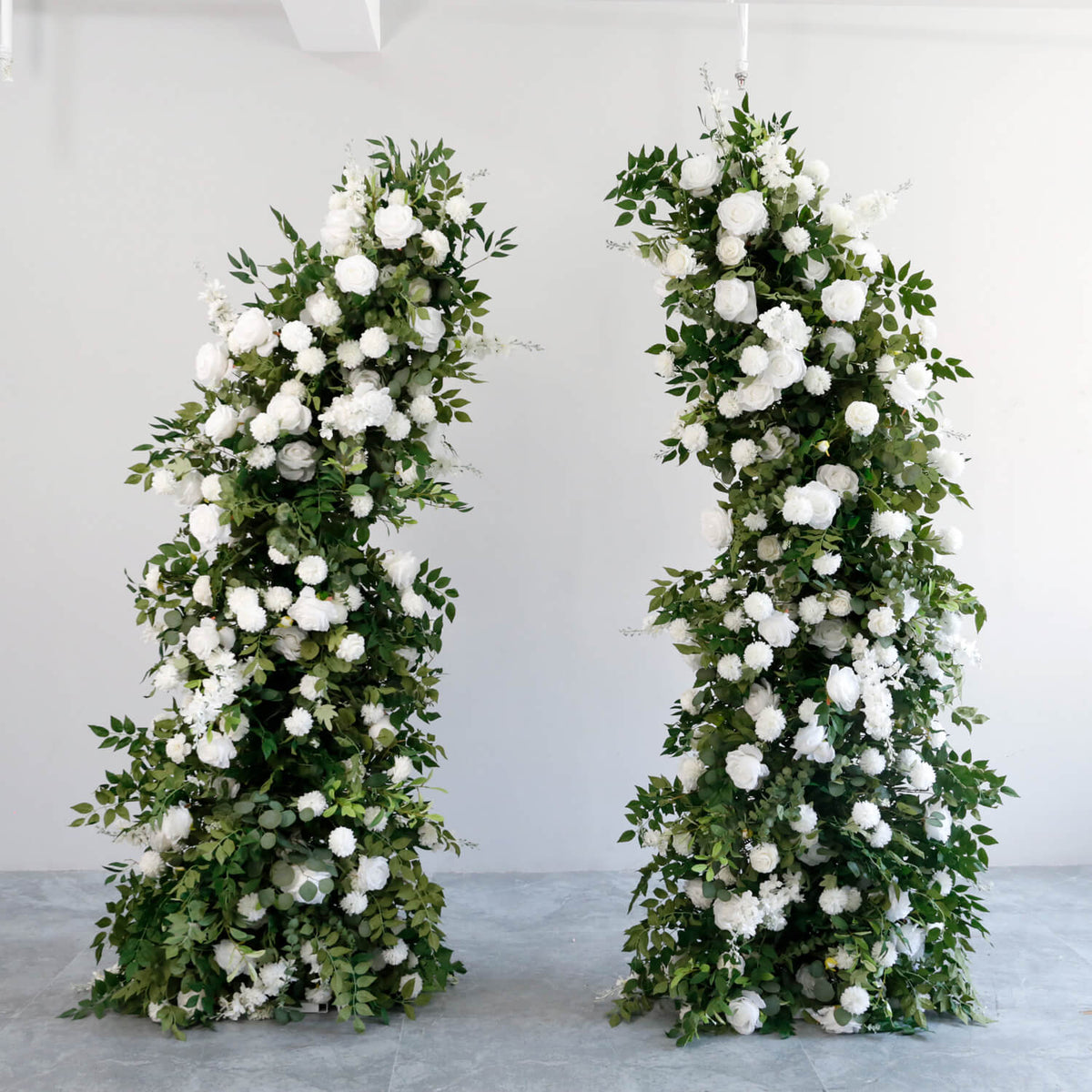 Roseytime Wedding White Green Flower Pillars with Frame #RTP057