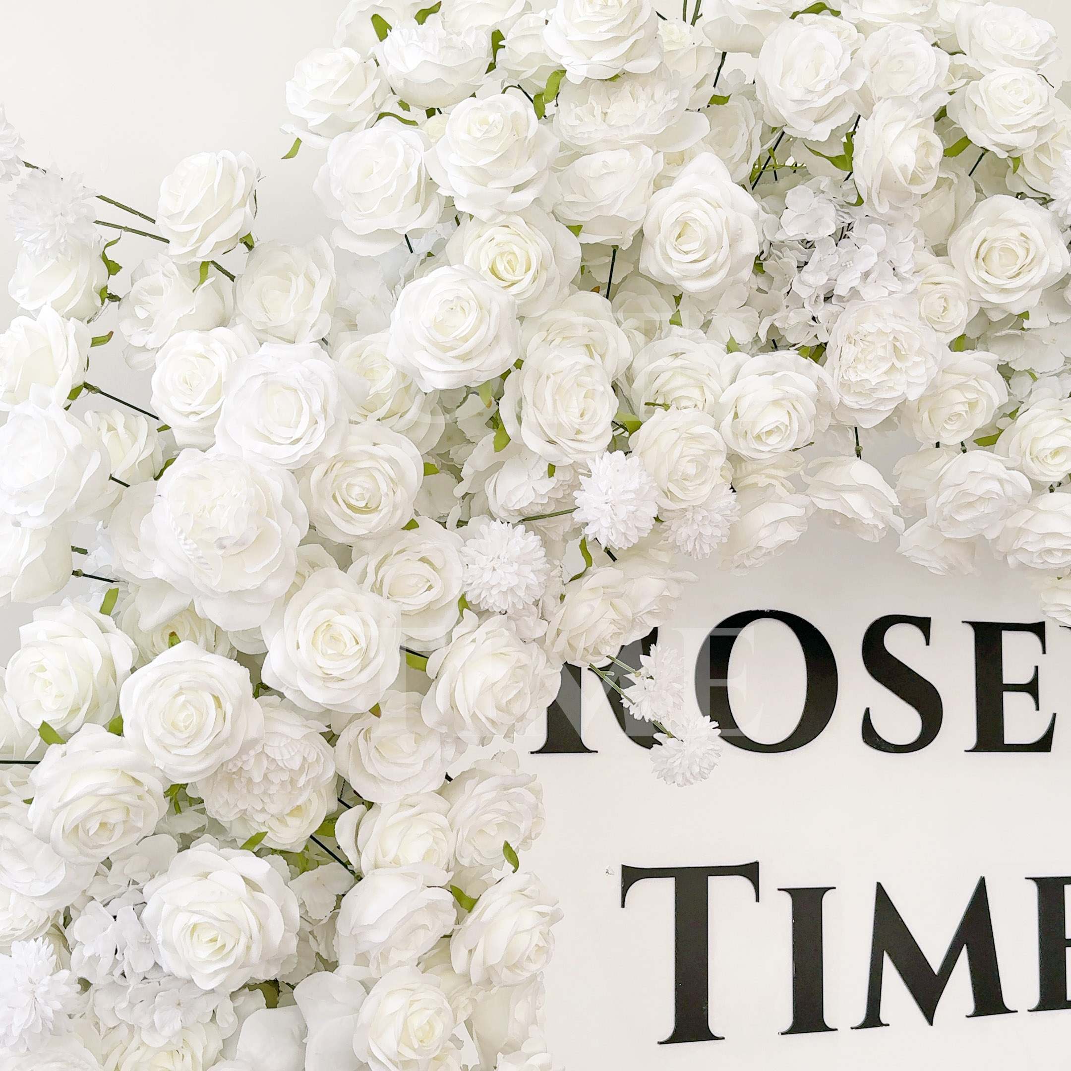 RoseyTime White Rose Heart Flower Arch With Frame Foam Back #RTA394