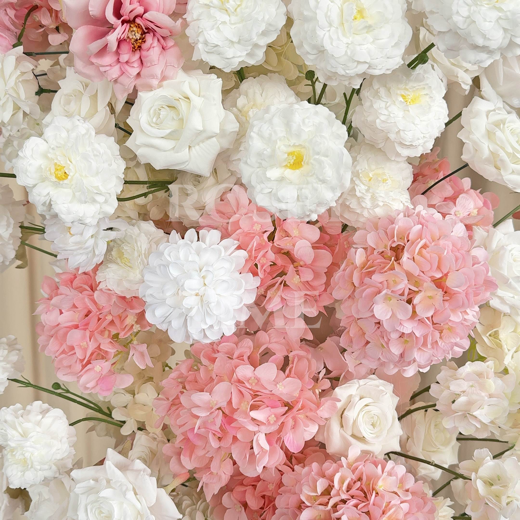 Roseytime White&Pink Flower Pillars Arch with Frame #RTP108