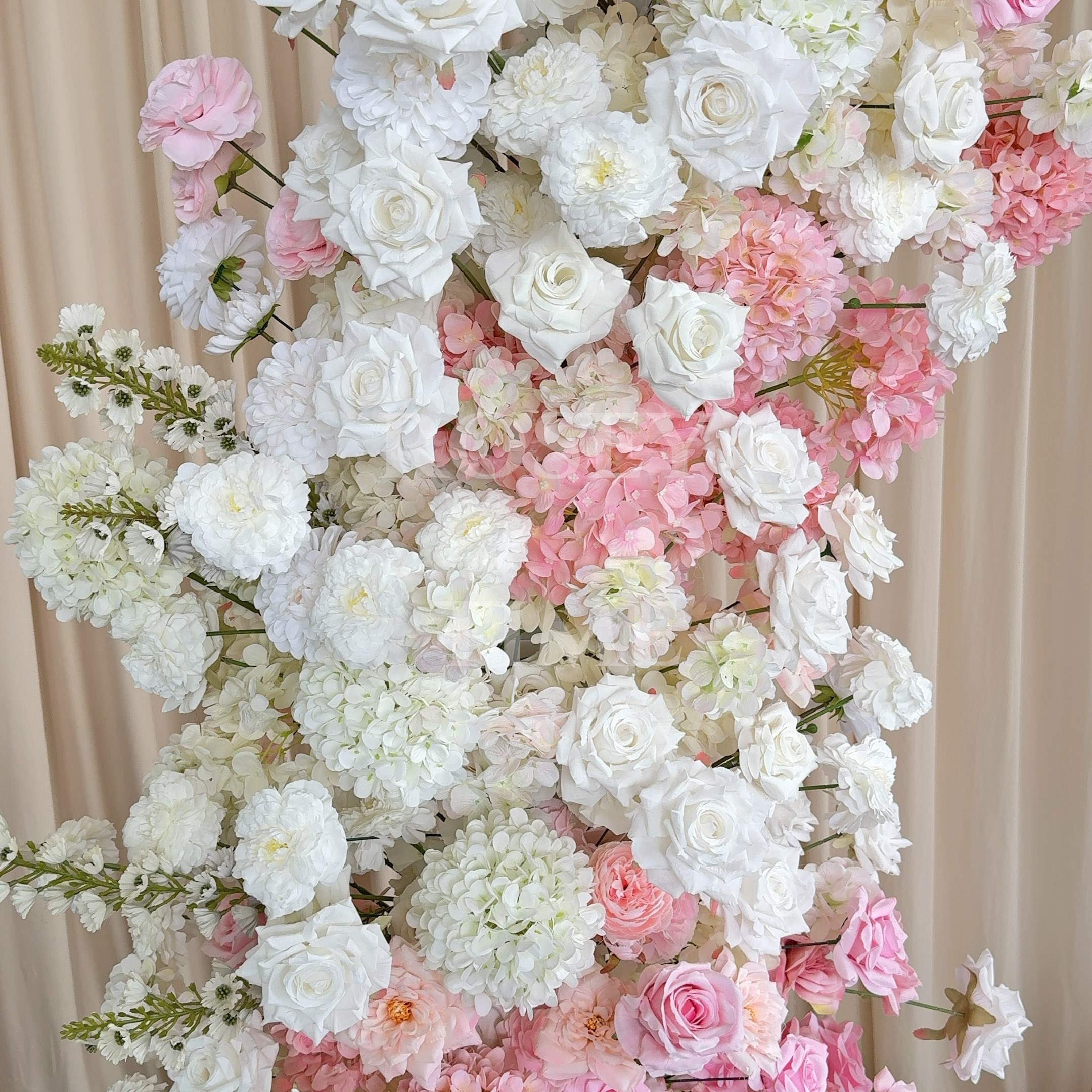 Roseytime White&Pink Flower Pillars Arch with Frame #RTP108
