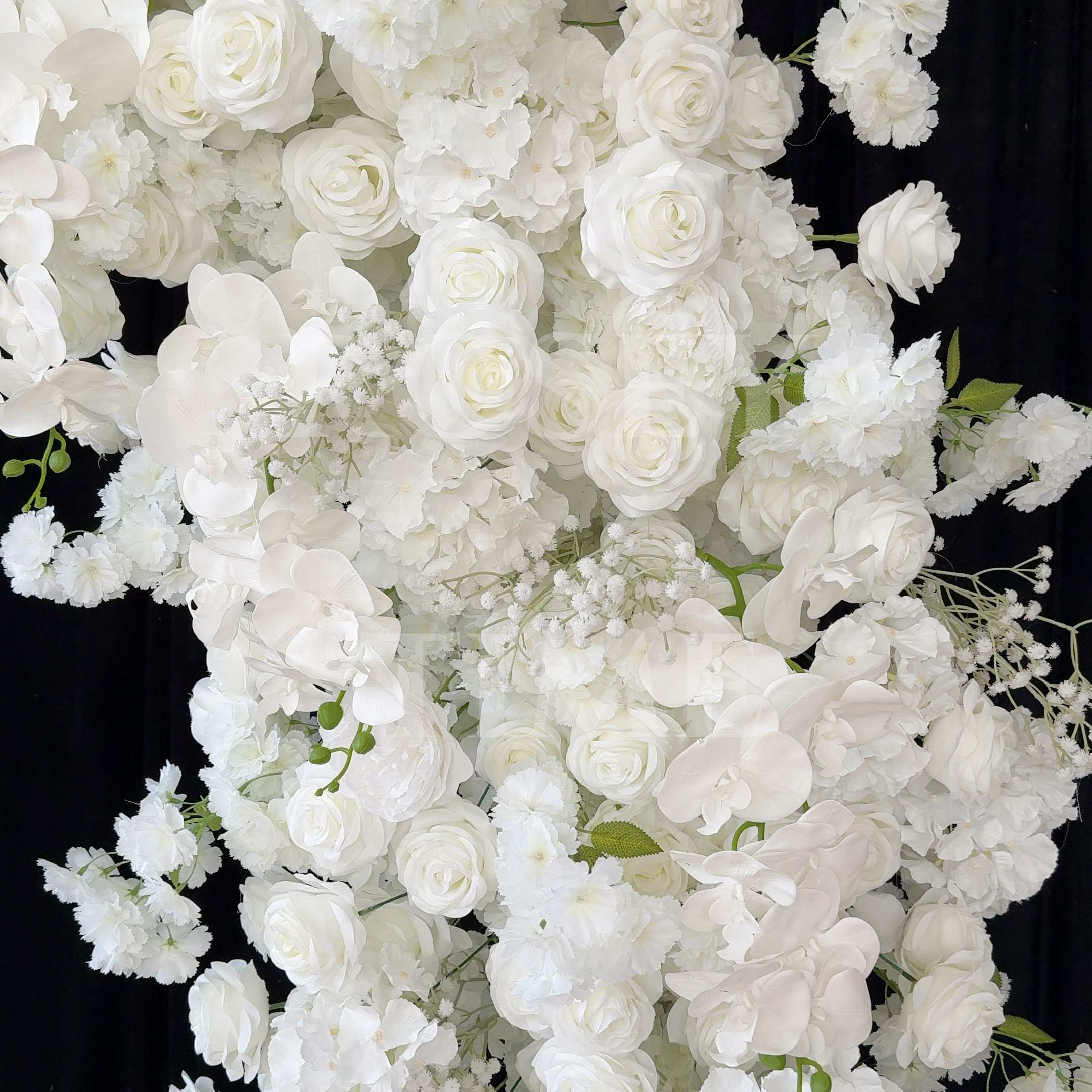 RoseyTime White Flower Arch n-shape Round Arch #RTA108