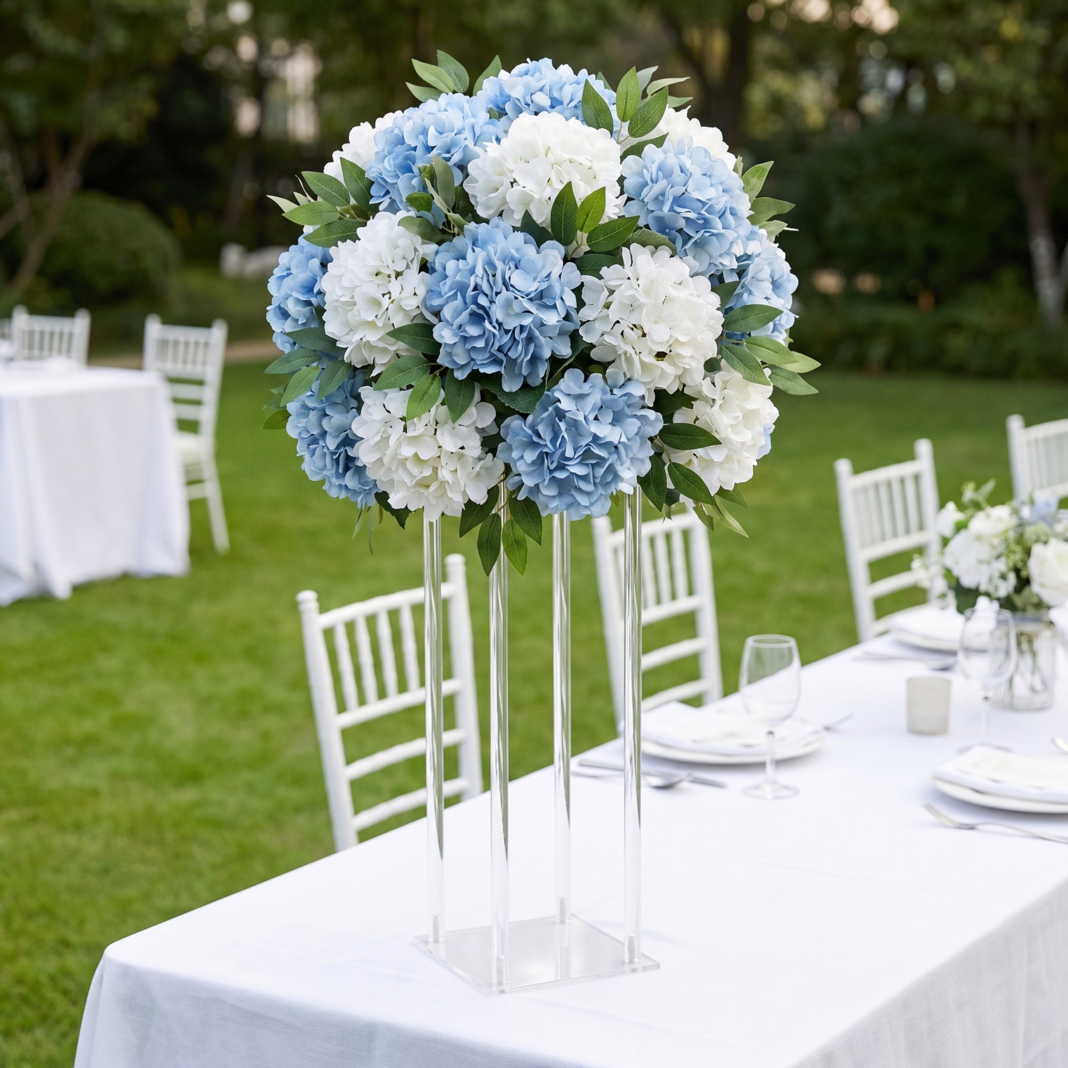Roseytime White&Blue Hydrangea Flower Ball Centerpieces #RTB120