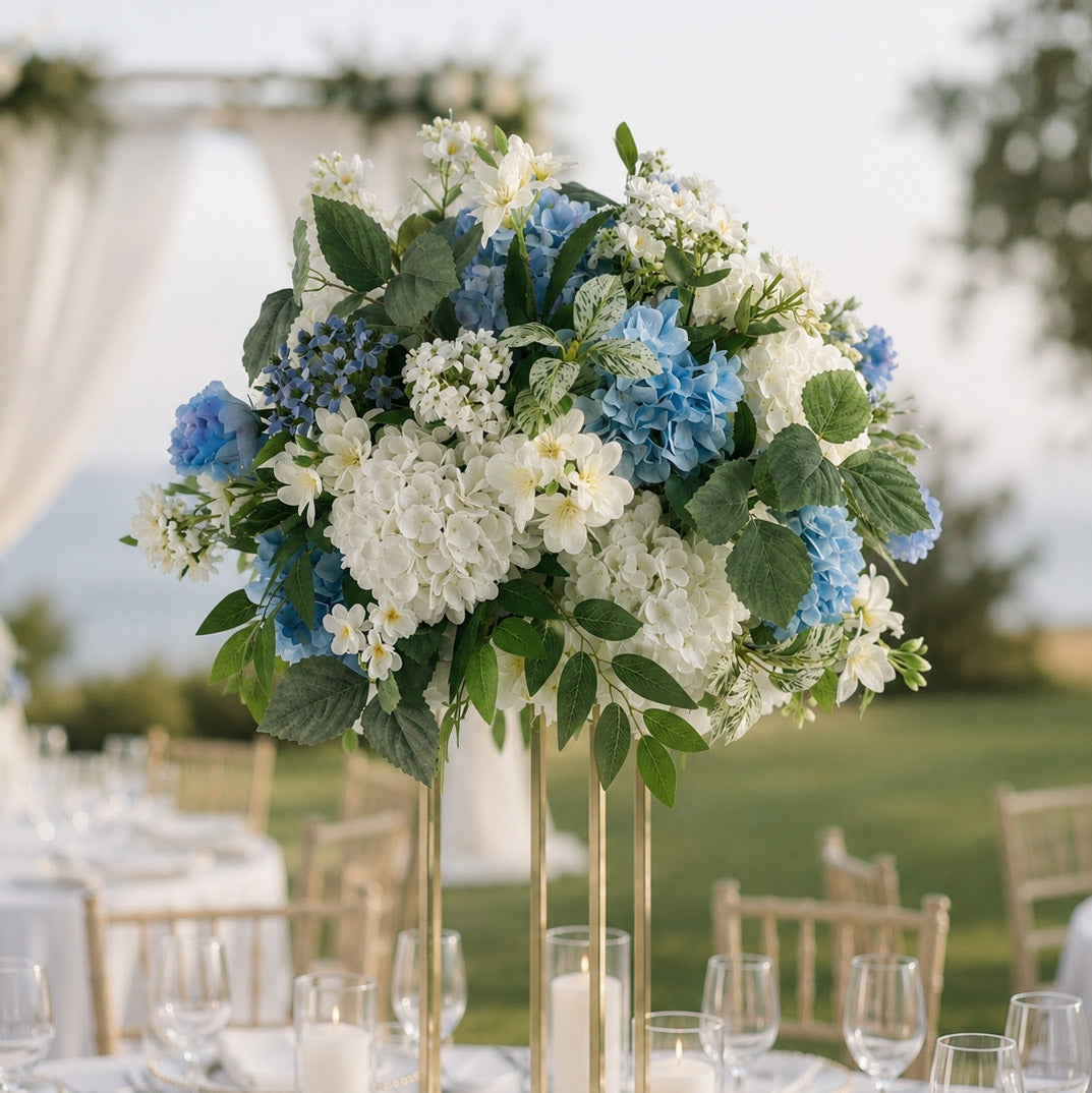 Roseytime White&Blue Flower Ball Centerpieces #RTB139