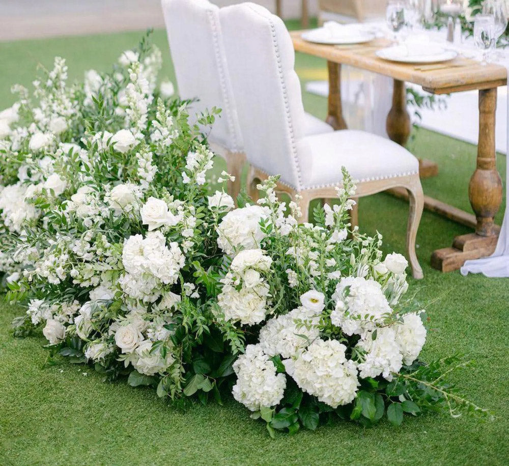 Roseytime White&Green Flower Floor Flower Wedding Aisle Arrangement #RTF004