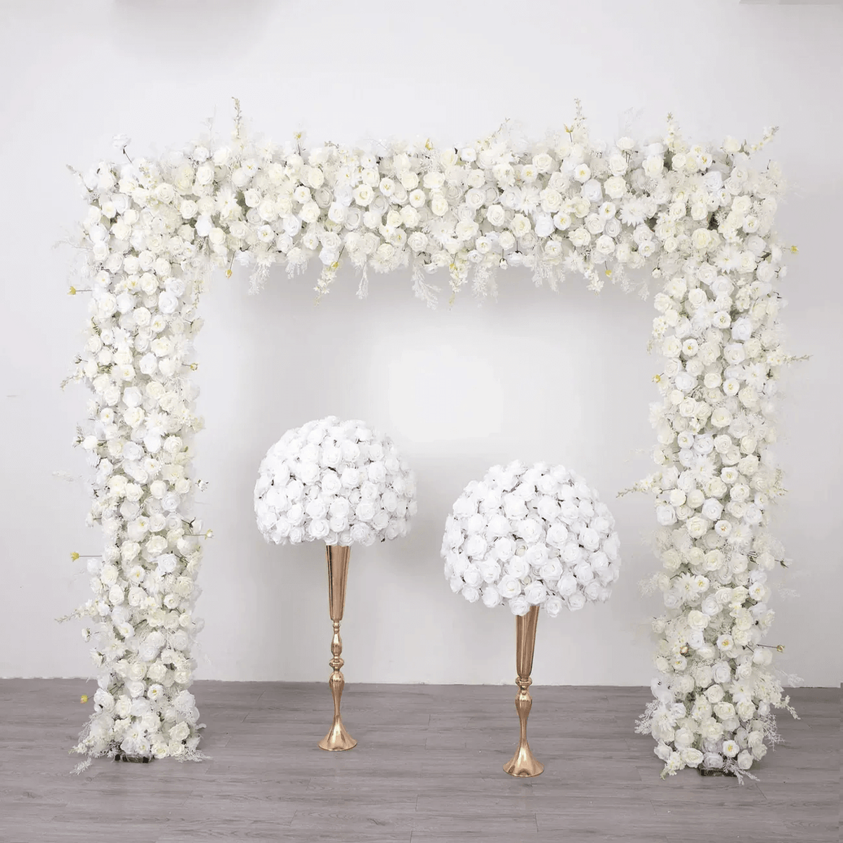 Roseytime White Square Flower Arch Fabric Back#RTA040