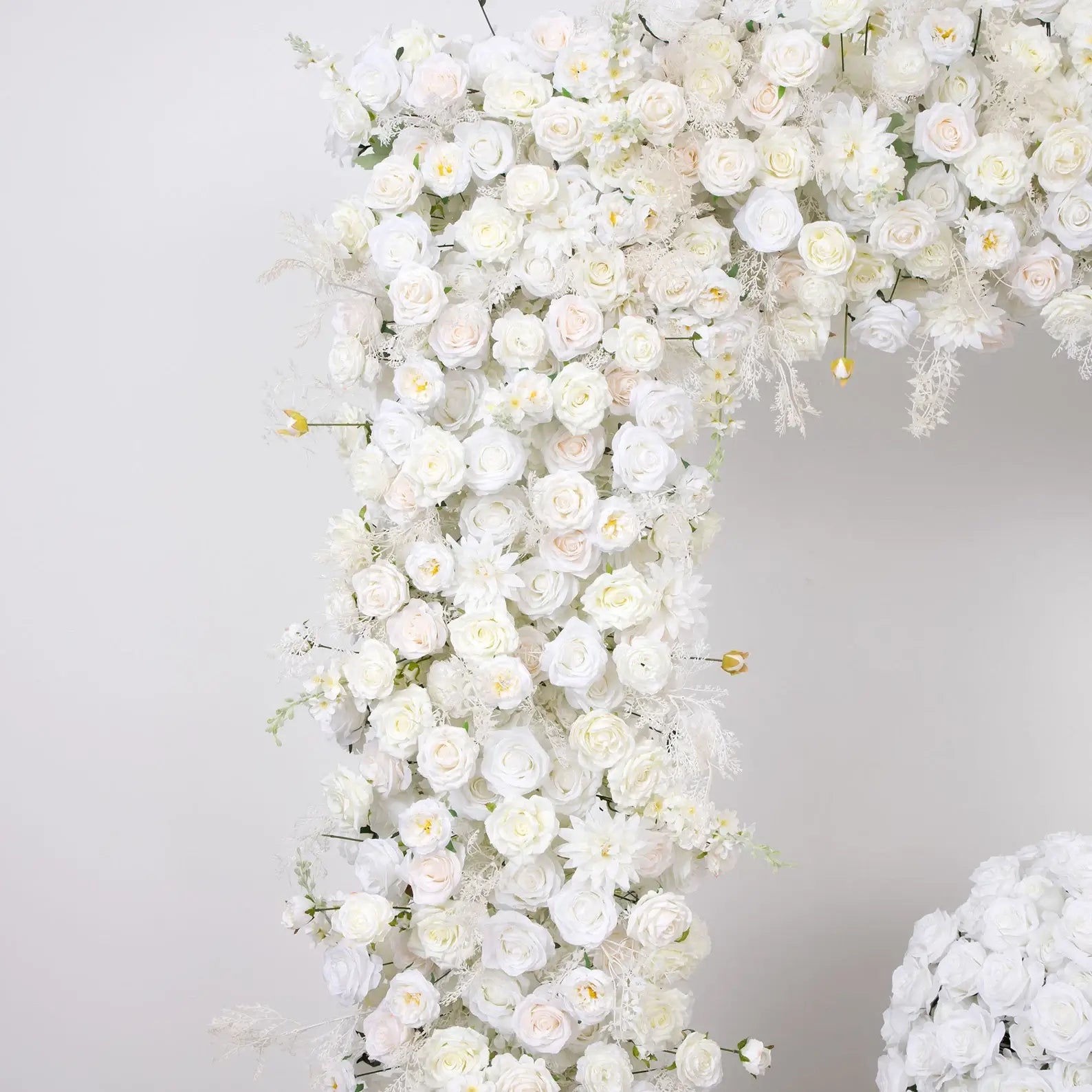 Roseytime White Square Flower Arch Fabric Back#RTA040