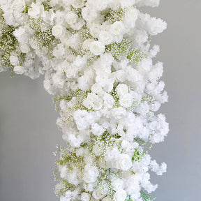 Roseytime White Baby's Breath Square Flower Arch Fabric Back#RTA056