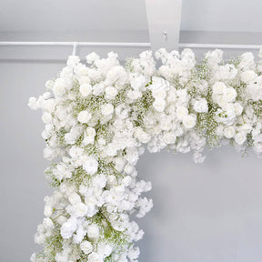 Roseytime White Baby's Breath Square Flower Arch Fabric Back#RTA056