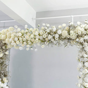 Roseytime White Baby's Breath Square Flower Arch Fabric Back Roll Up #RTA047