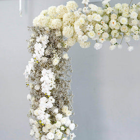 Roseytime White Baby's Breath Square Flower Arch Fabric Back Roll Up #RTA047