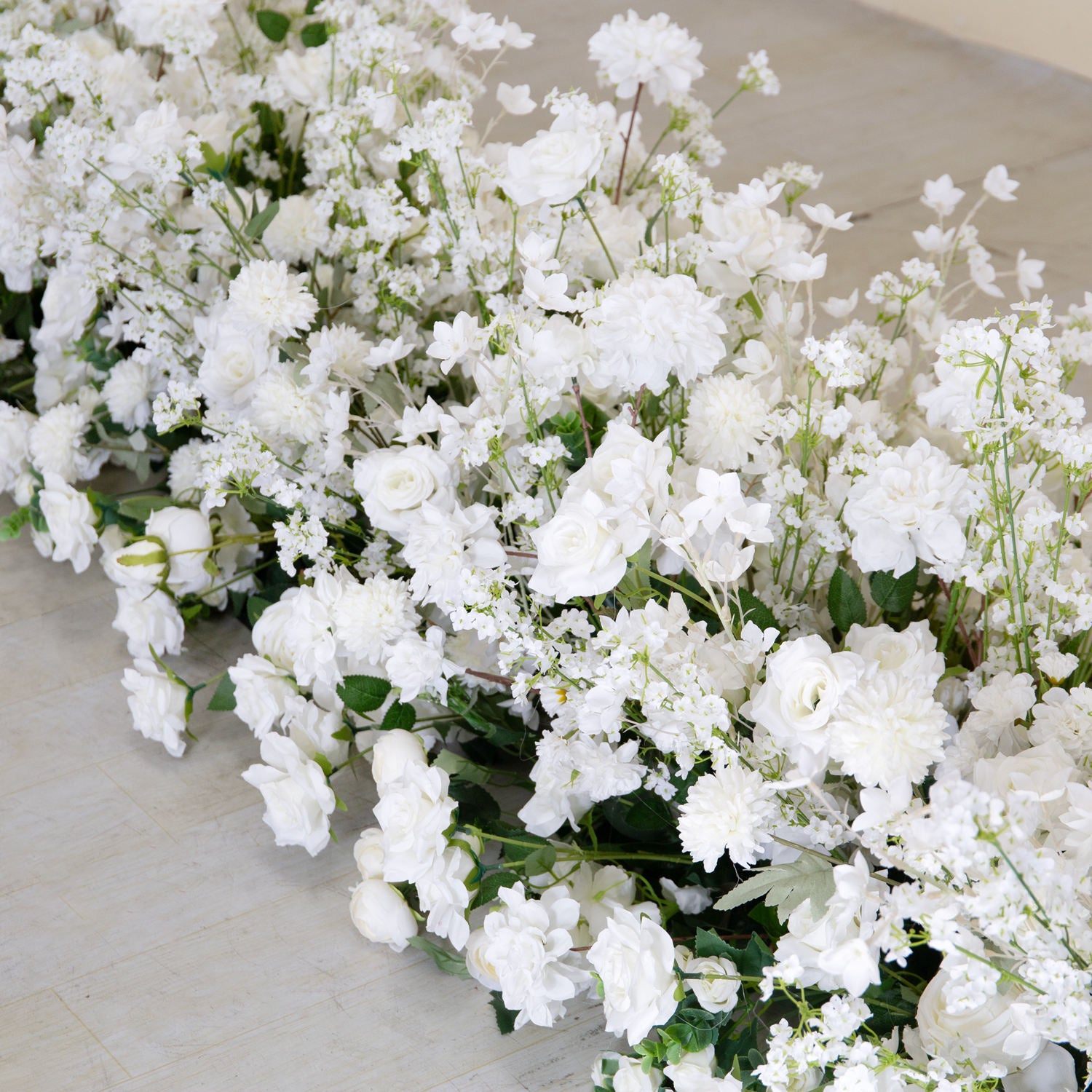 Roseytime White Flower Runner Table Flower Decor#RTR095